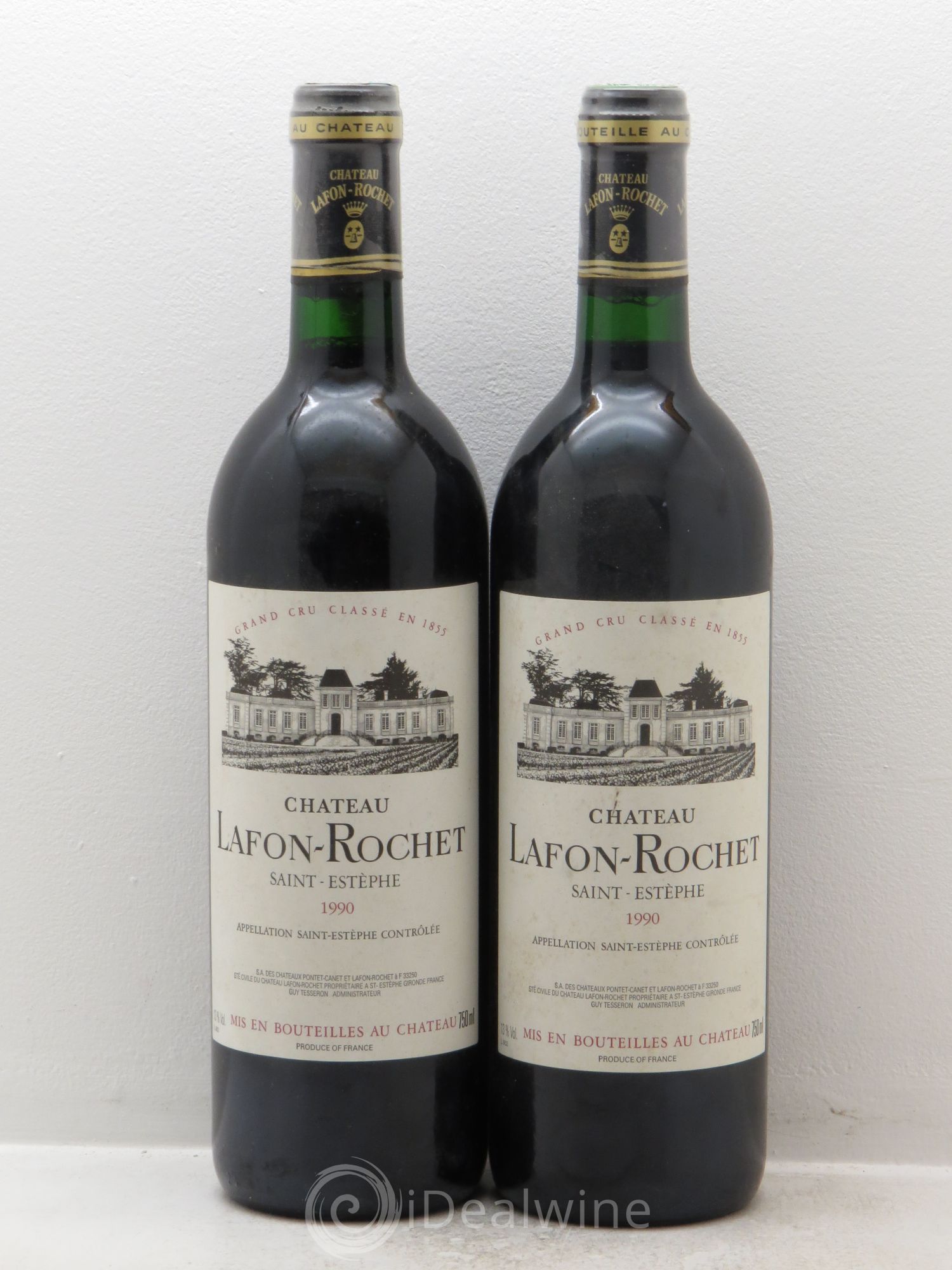 Château Lafon Rochet 4ème Grand Cru Classé 1990 - Lot de 2 bouteilles - 0