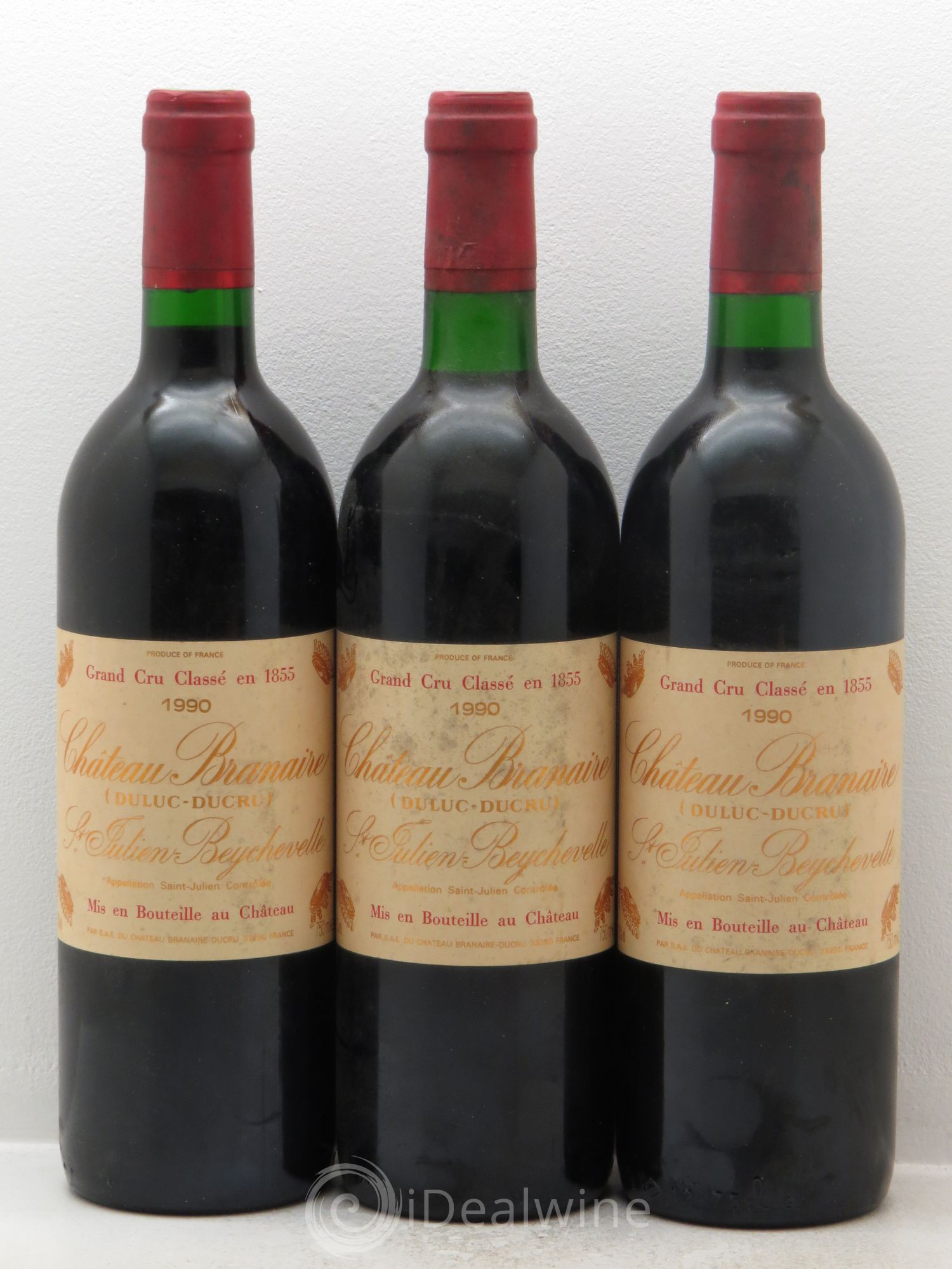 Château Branaire Ducru 4ème Grand Cru Classé 1990 - Lot de 3 bouteilles - 0