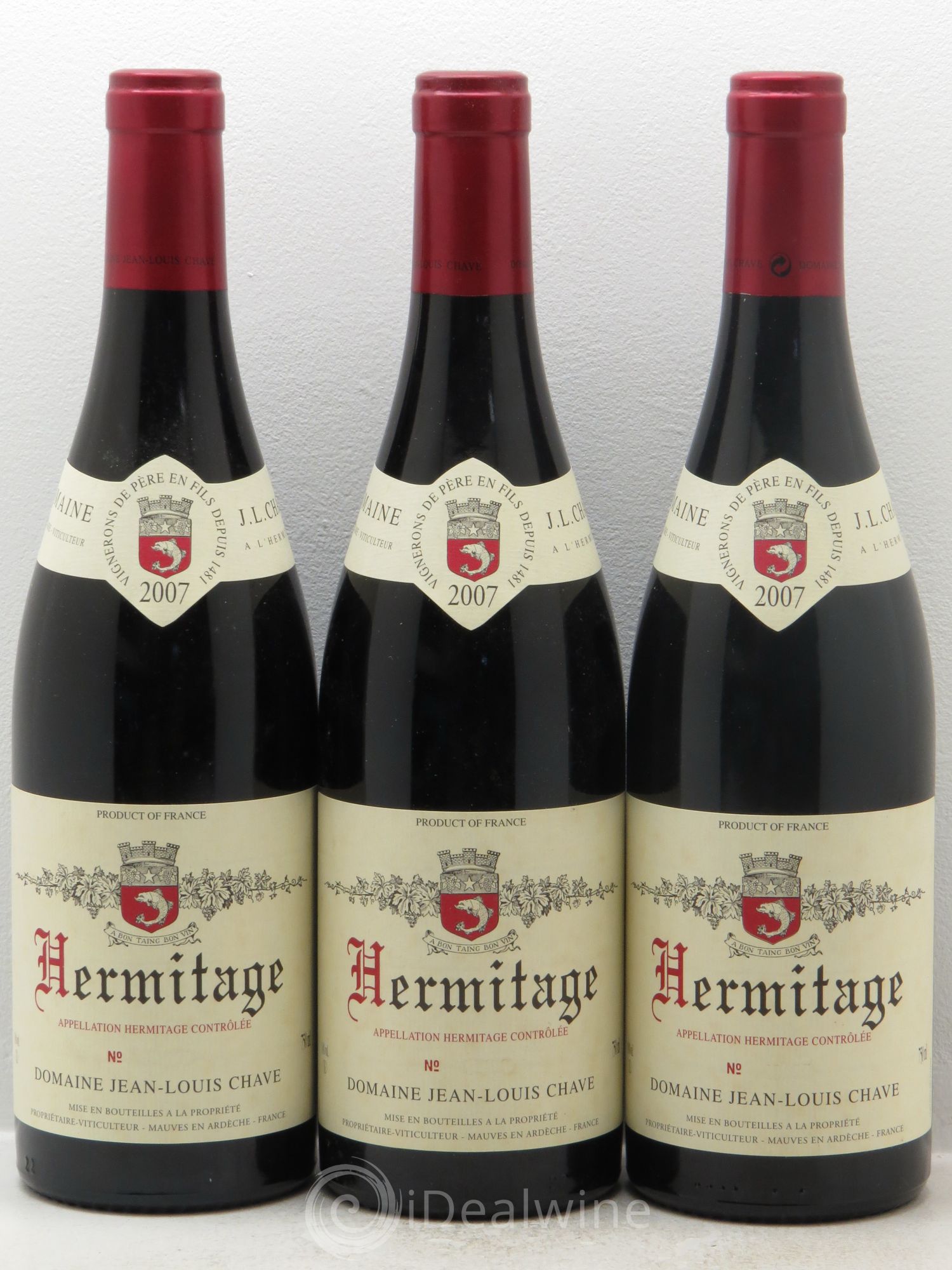 Hermitage Jean-Louis Chave 2007 - Lot de 3 bouteilles - 0
