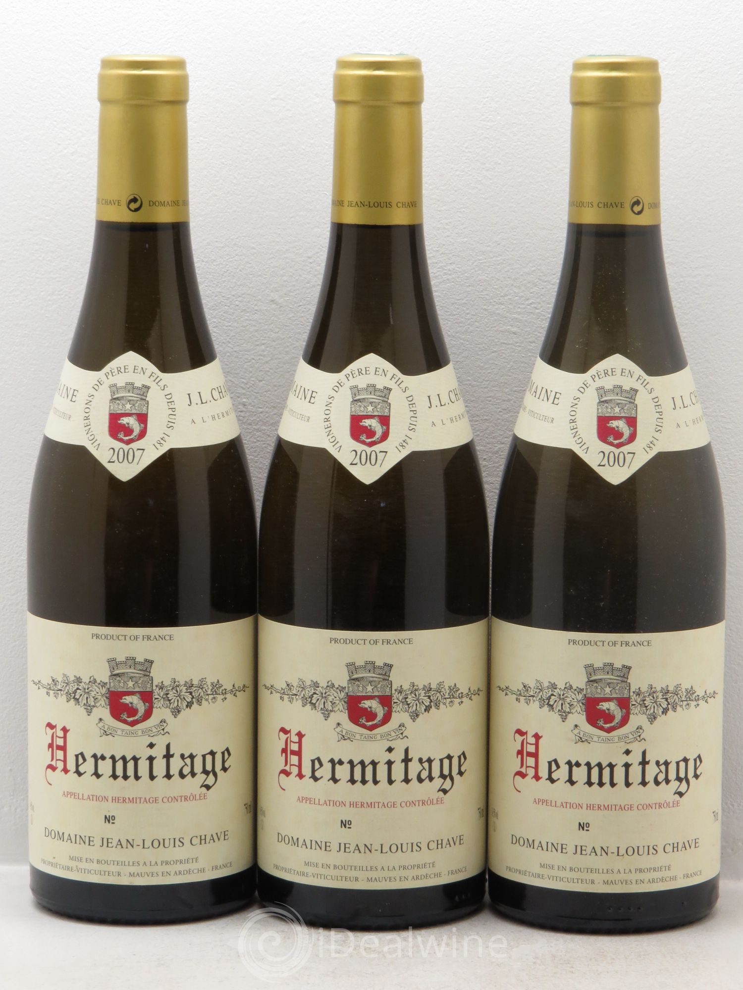 Hermitage Jean-Louis Chave 2007 - Lot de 3 bouteilles - 0