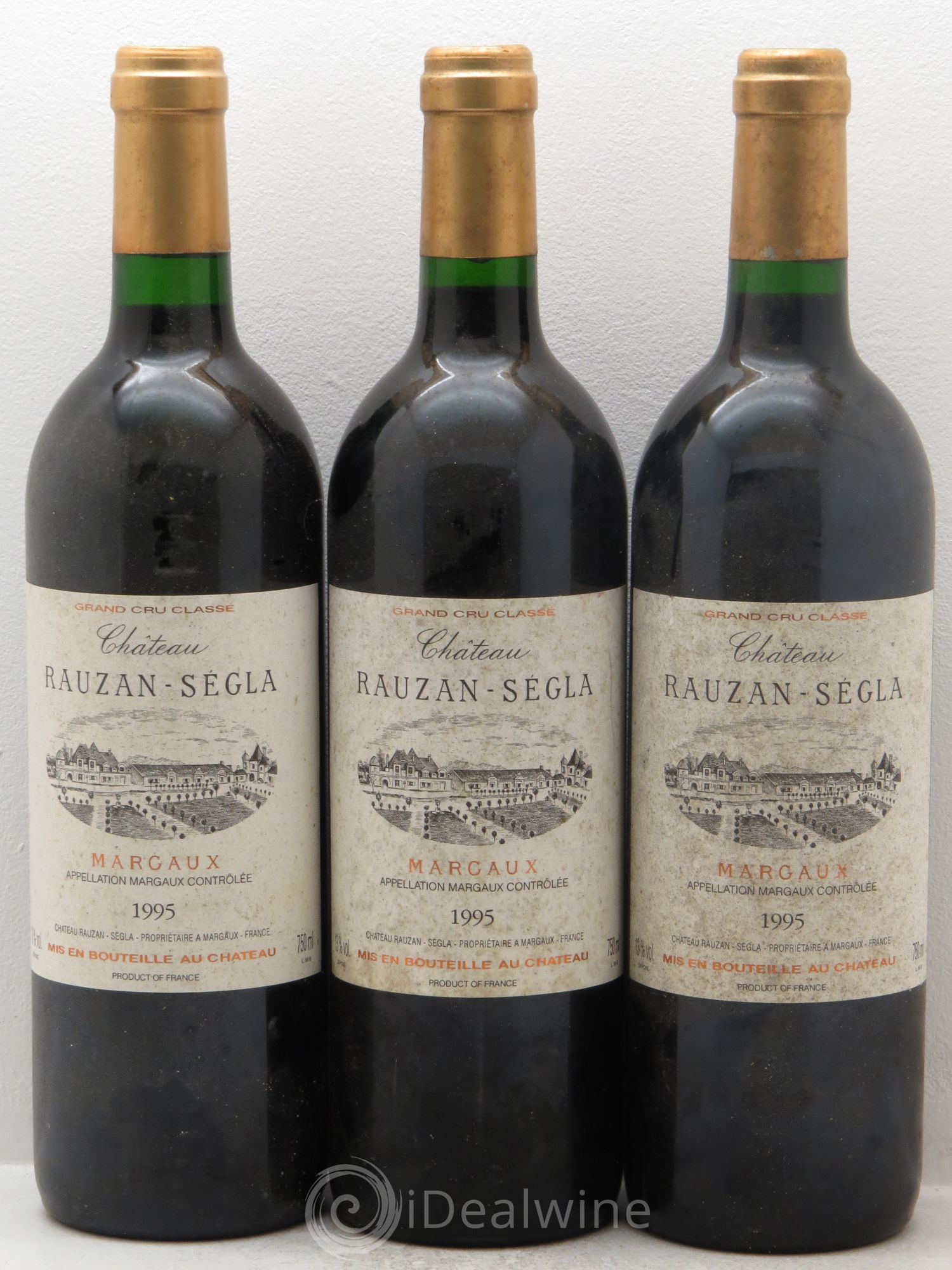 Château Rauzan Ségla Grand Cru Classé 1995 - Lot de 3 bouteilles - 0
