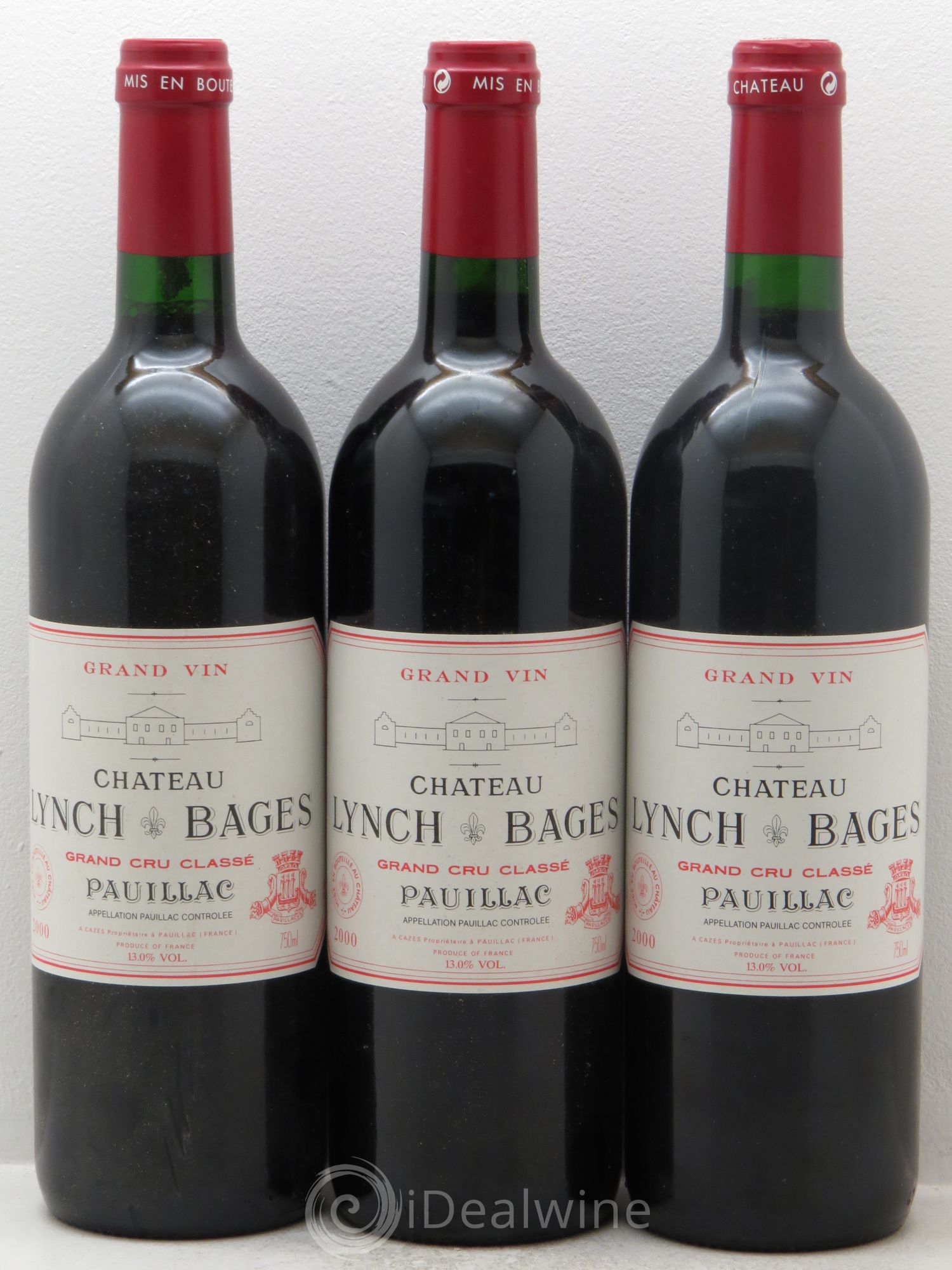 Château Lynch Bages 5ème Grand Cru Classé 2000 - Lot de 3 bouteilles - 0