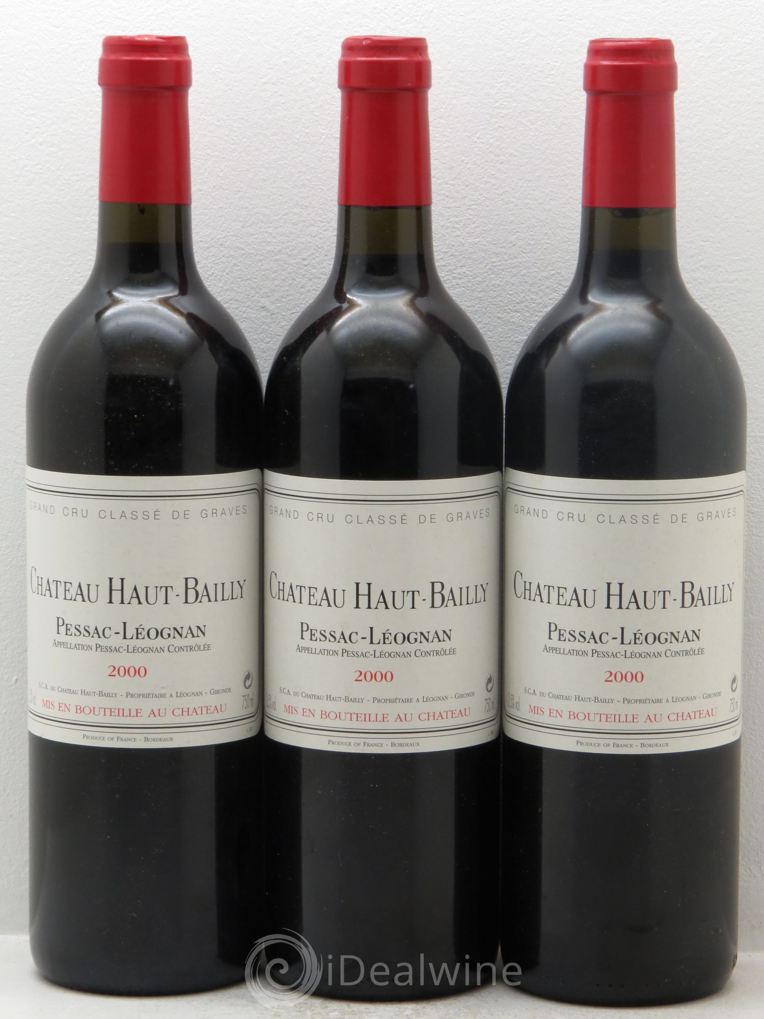 Château Haut-Bailly Cru Classé de Graves 2000 - Lot de 3 bouteilles - 0