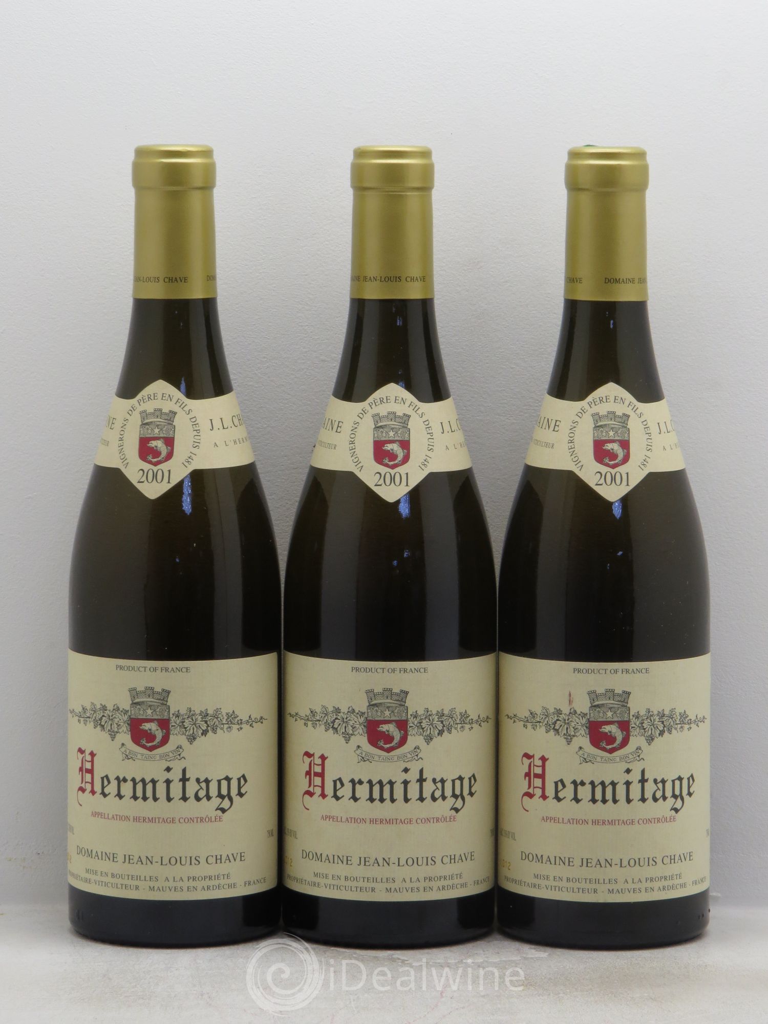 Hermitage Jean-Louis Chave 2001 - Lot de 3 bouteilles - 0