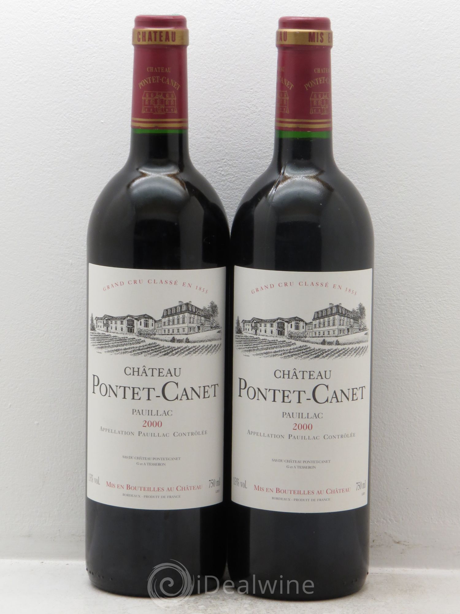 Château Pontet Canet 5ème Grand Cru Classé 2000 - Lot de 2 bouteilles - 0