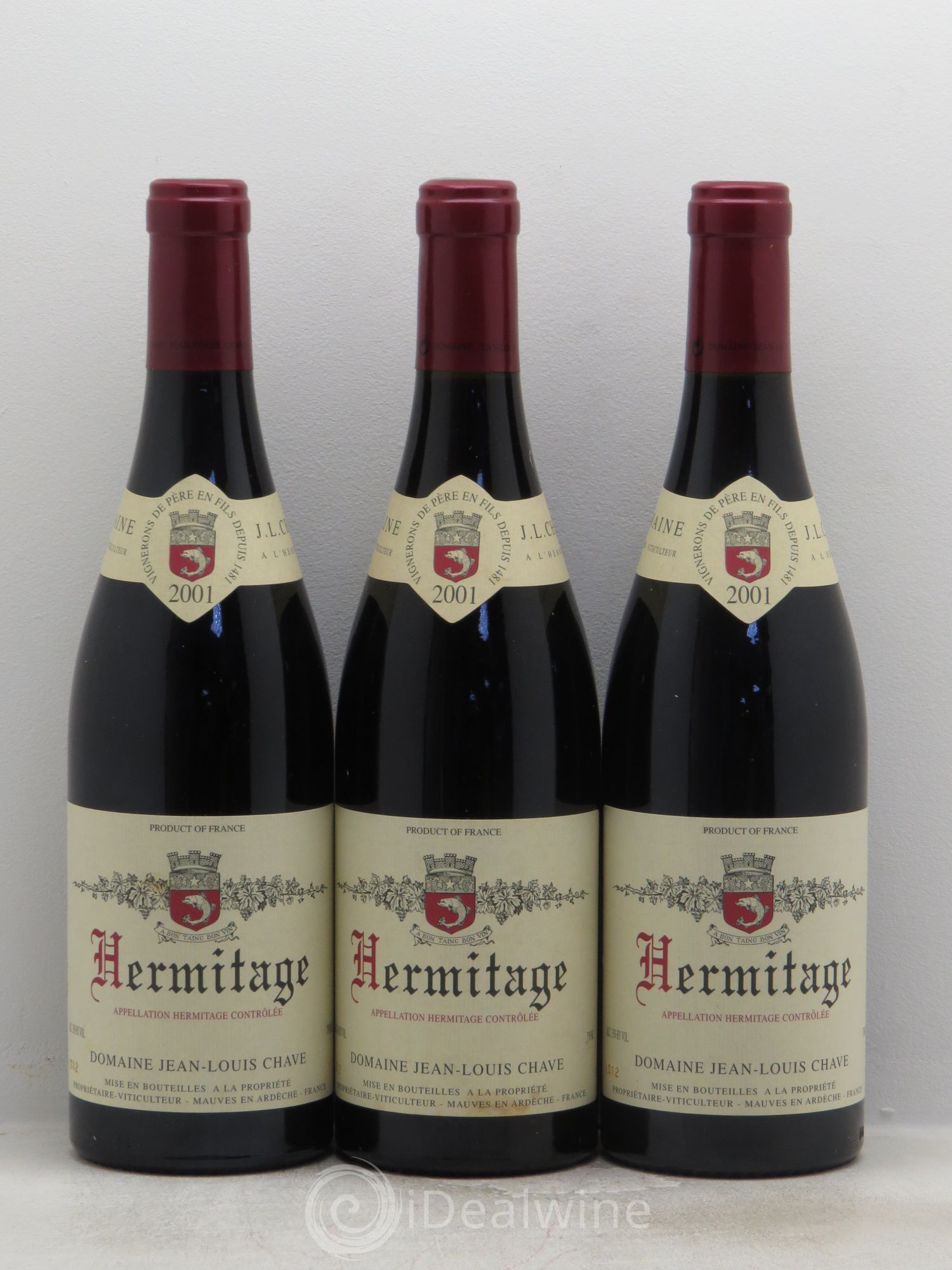 Hermitage Jean-Louis Chave 2001 - Lot de 3 bouteilles - 0