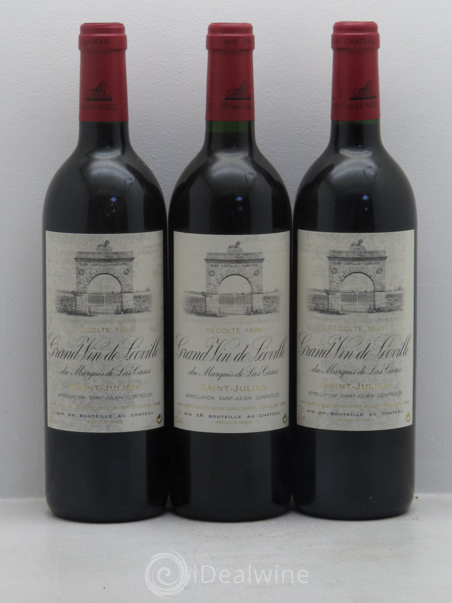 Château Léoville Las Cases 2ème Grand Cru Classé 1998 - Lot de 3 bouteilles - 0