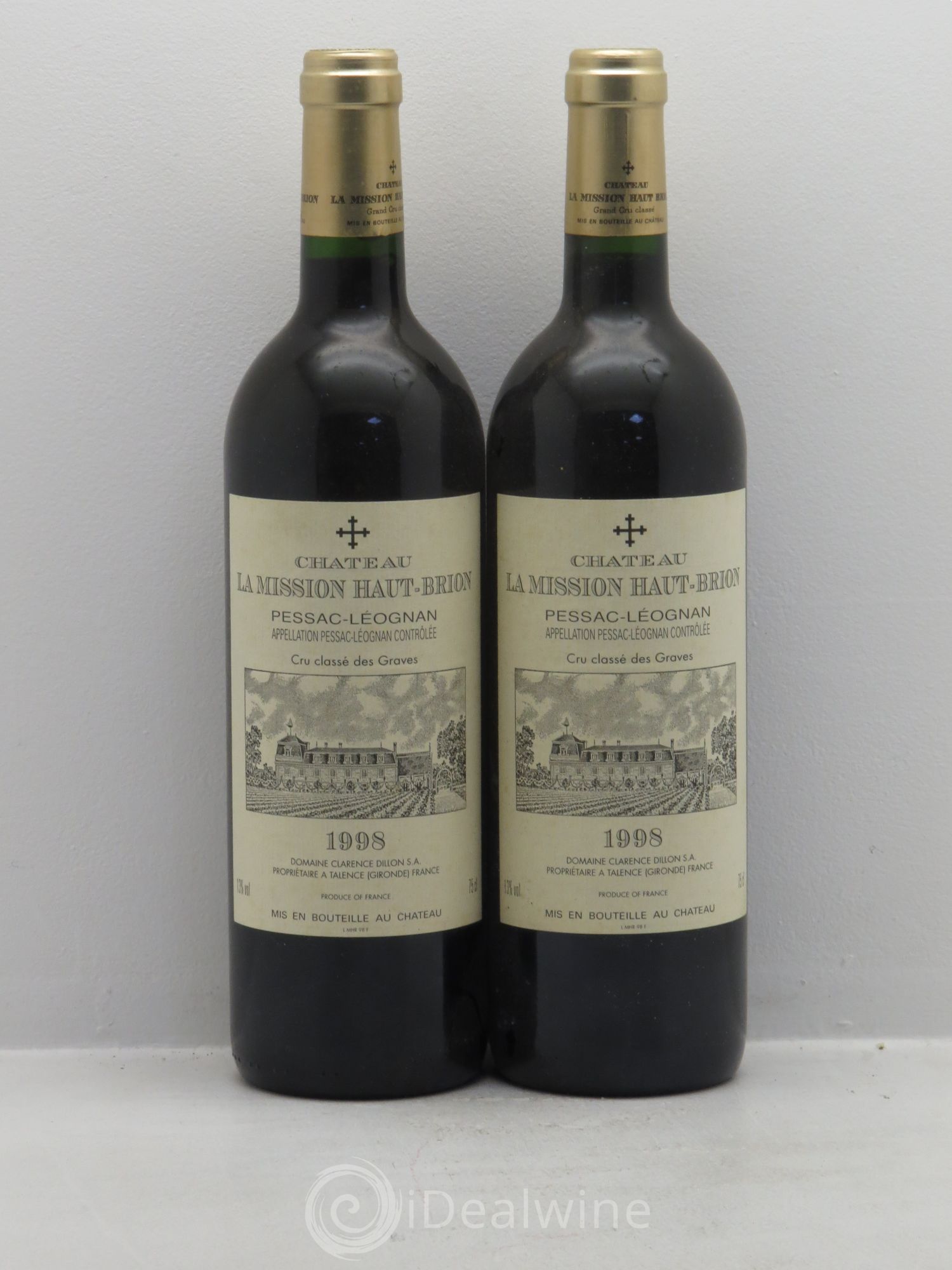 Château la Mission Haut-Brion Cru Classé de Graves 1998 - Lot de 2 bouteilles - 0