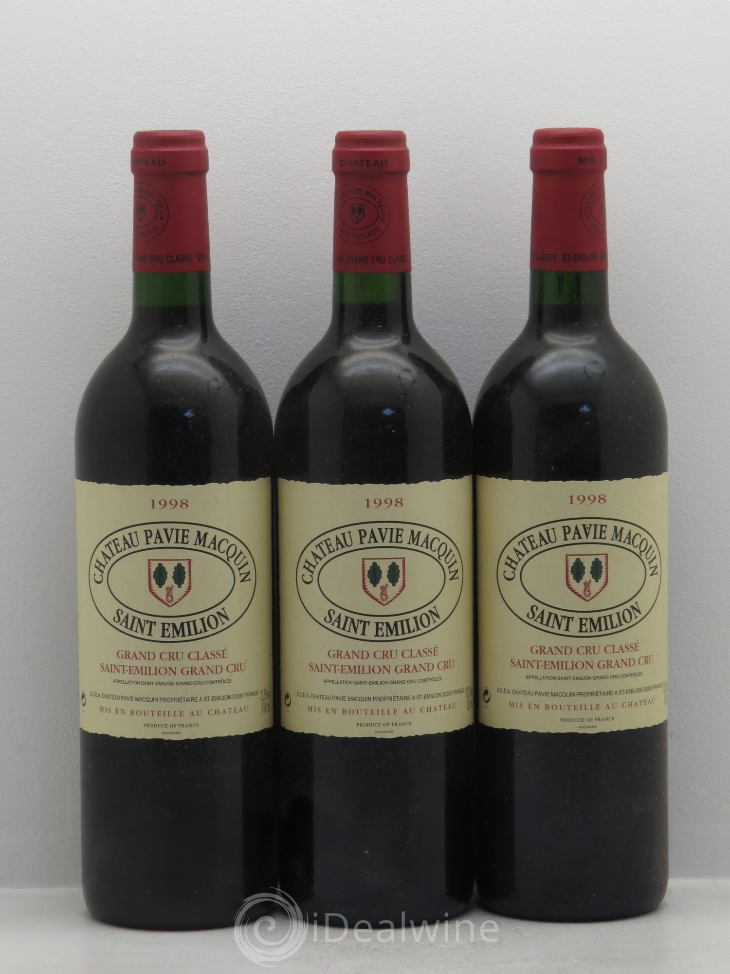Château Pavie Macquin 1er Grand Cru Classé B 1998 - Lot de 3 bouteilles - 0