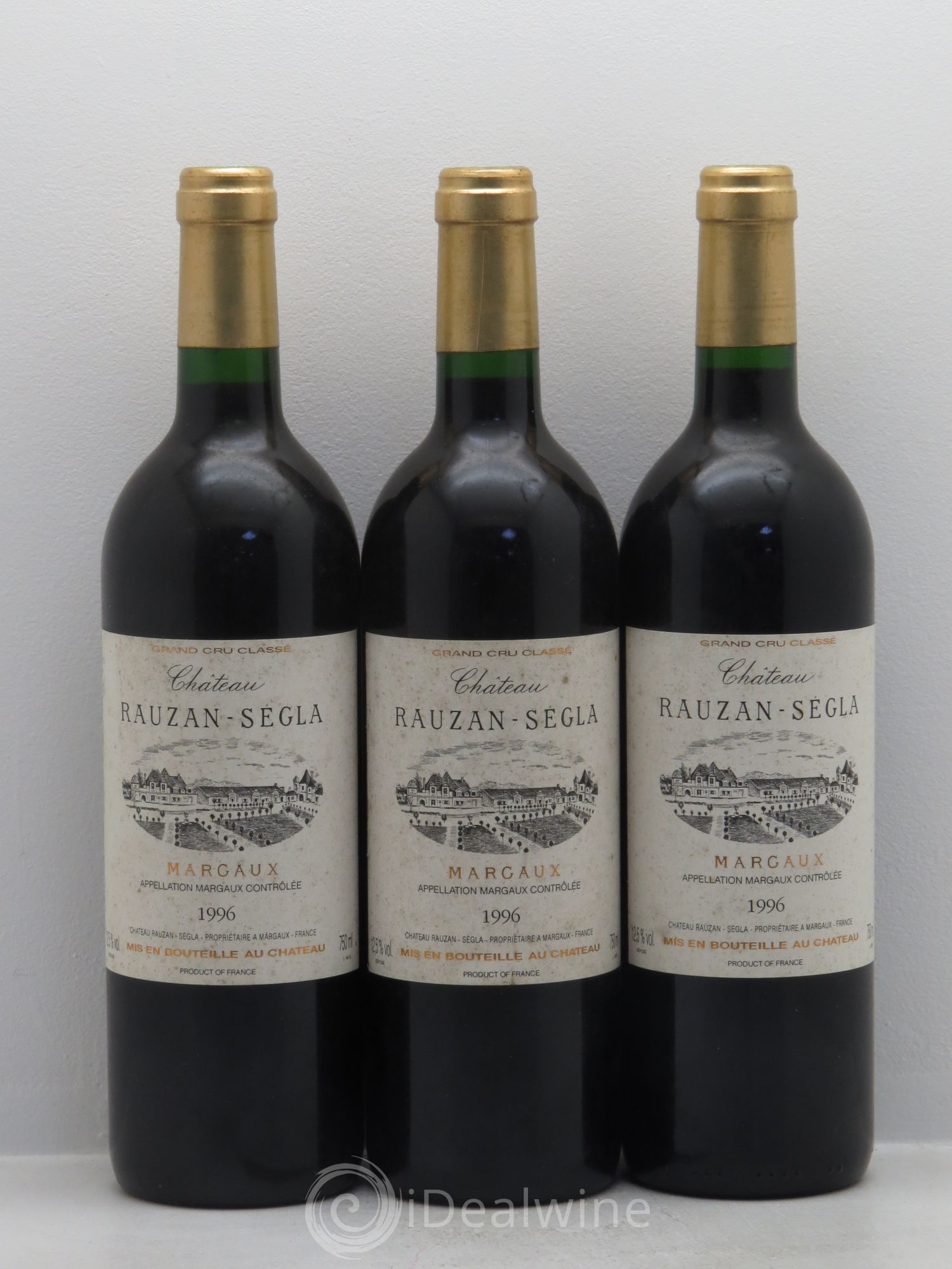 Château Rauzan Ségla Grand Cru Classé 1996 - Lot de 3 bouteilles - 0