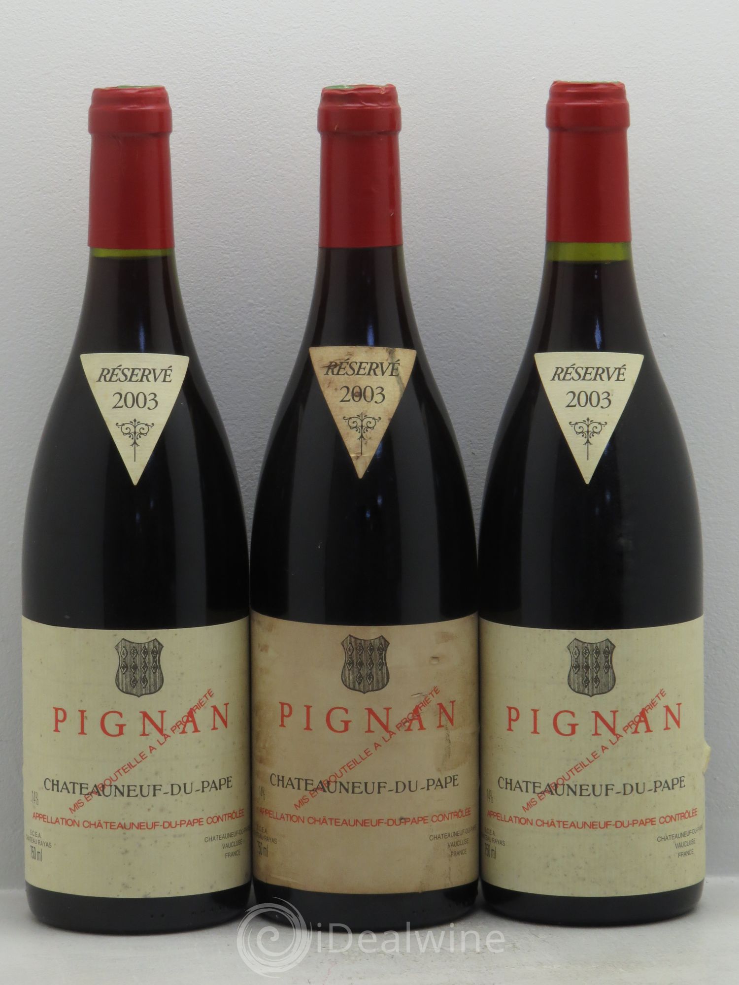 Châteauneuf-du-Pape Pignan Emmanuel Reynaud 2003 - Lot de 3 bouteilles - 0