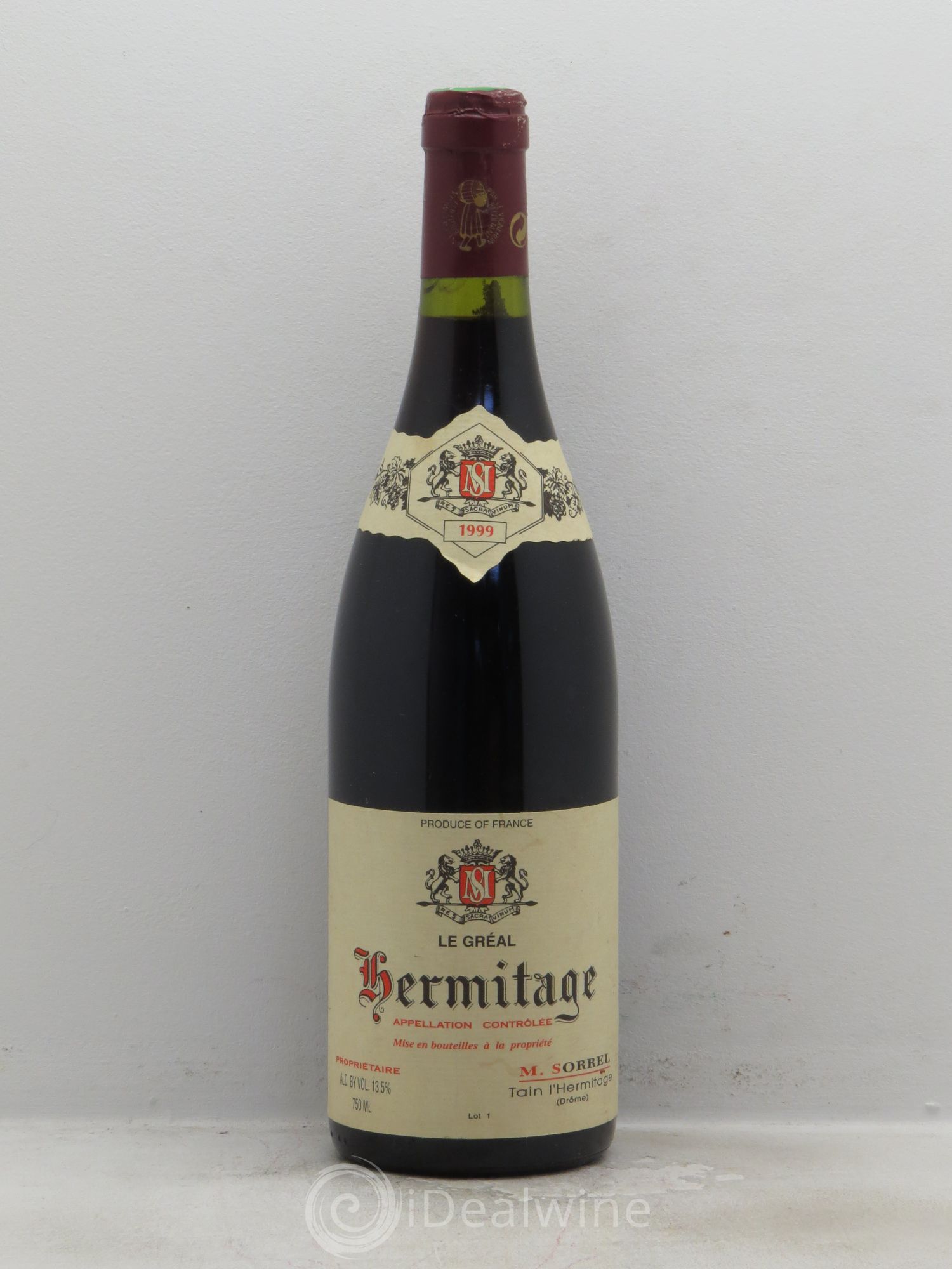 Hermitage Le Gréal Marc Sorrel 1999 - Lot de 1 bouteille - 0