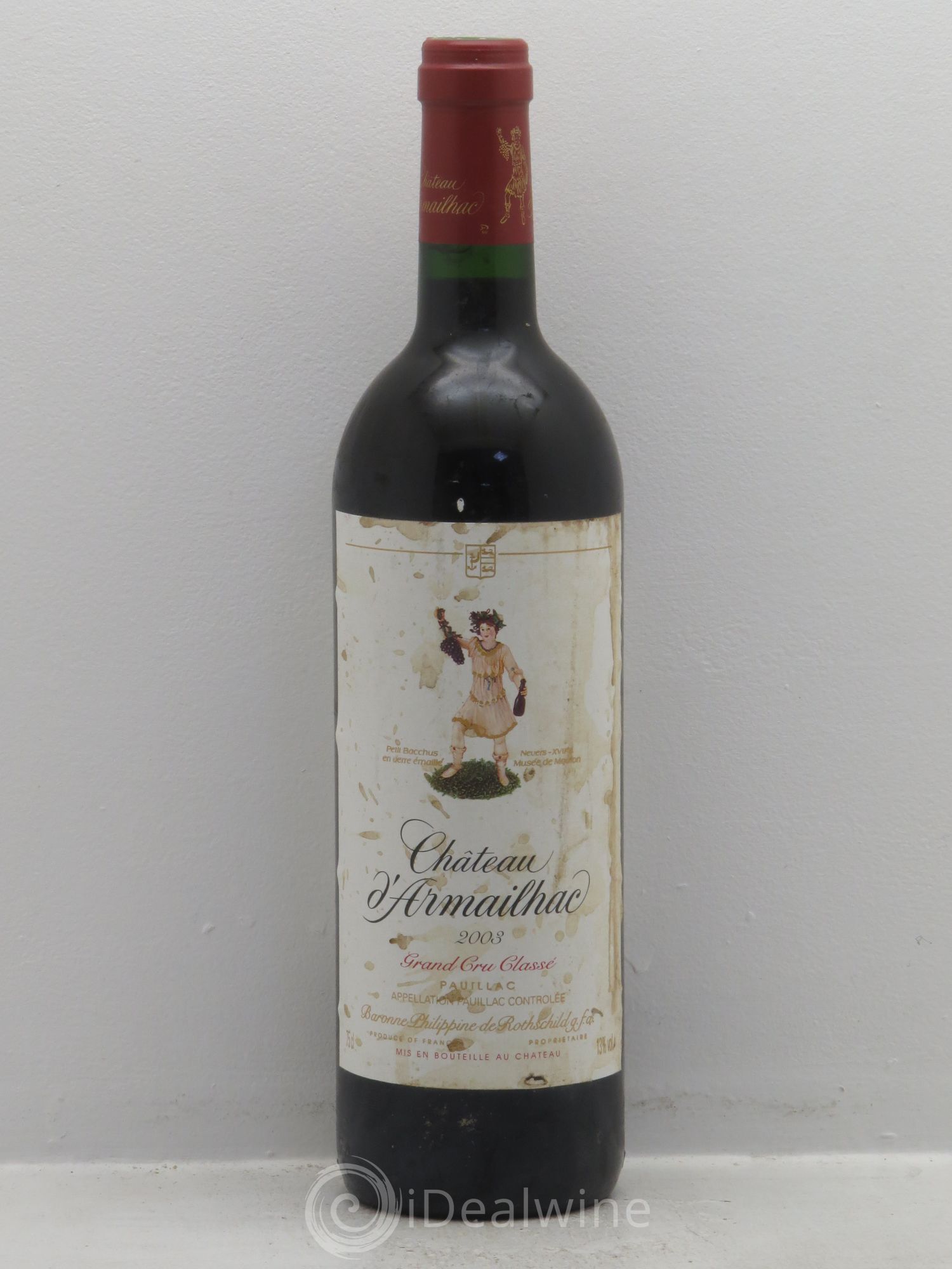 Château d' Armailhac - Mouton Baron(ne) Philippe 5ème Grand Cru Classé 2003 - Lot de 1 bouteille - 0