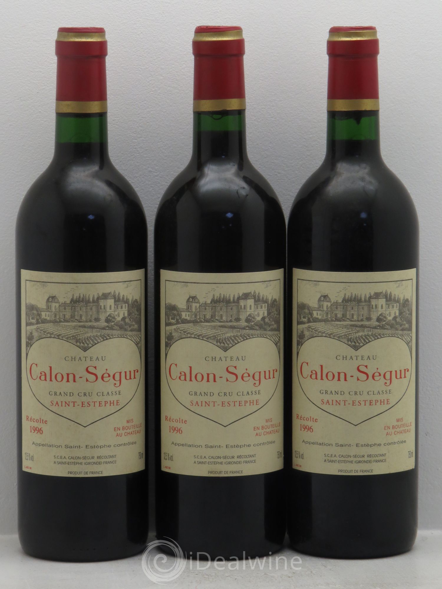 Château Calon Ségur 3ème Grand Cru Classé 1996 - Lot de 3 bouteilles - 0