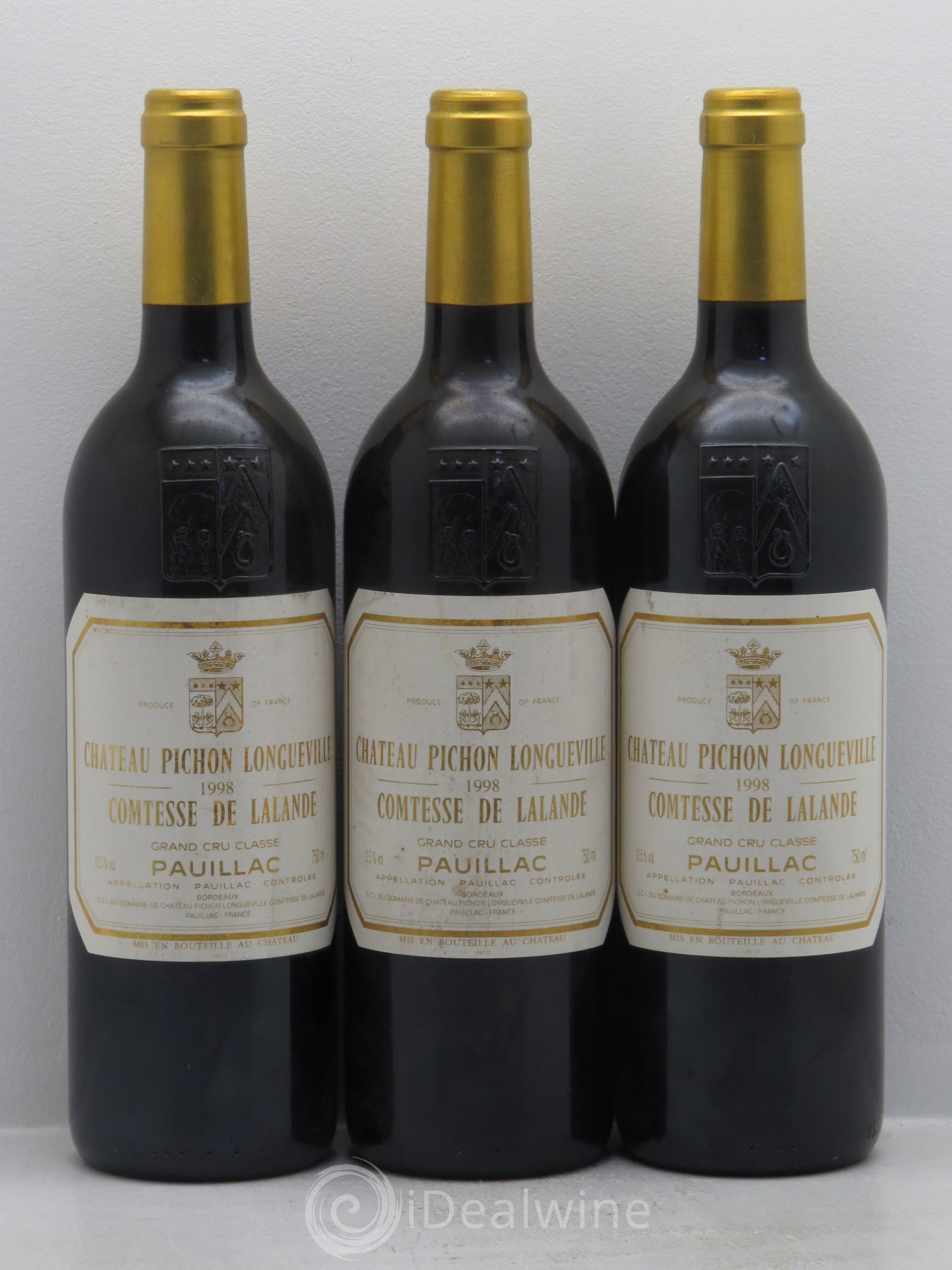 Château Pichon Longueville Comtesse de Lalande 2ème Grand Cru Classé 1998 - Lot de 3 bouteilles - 0