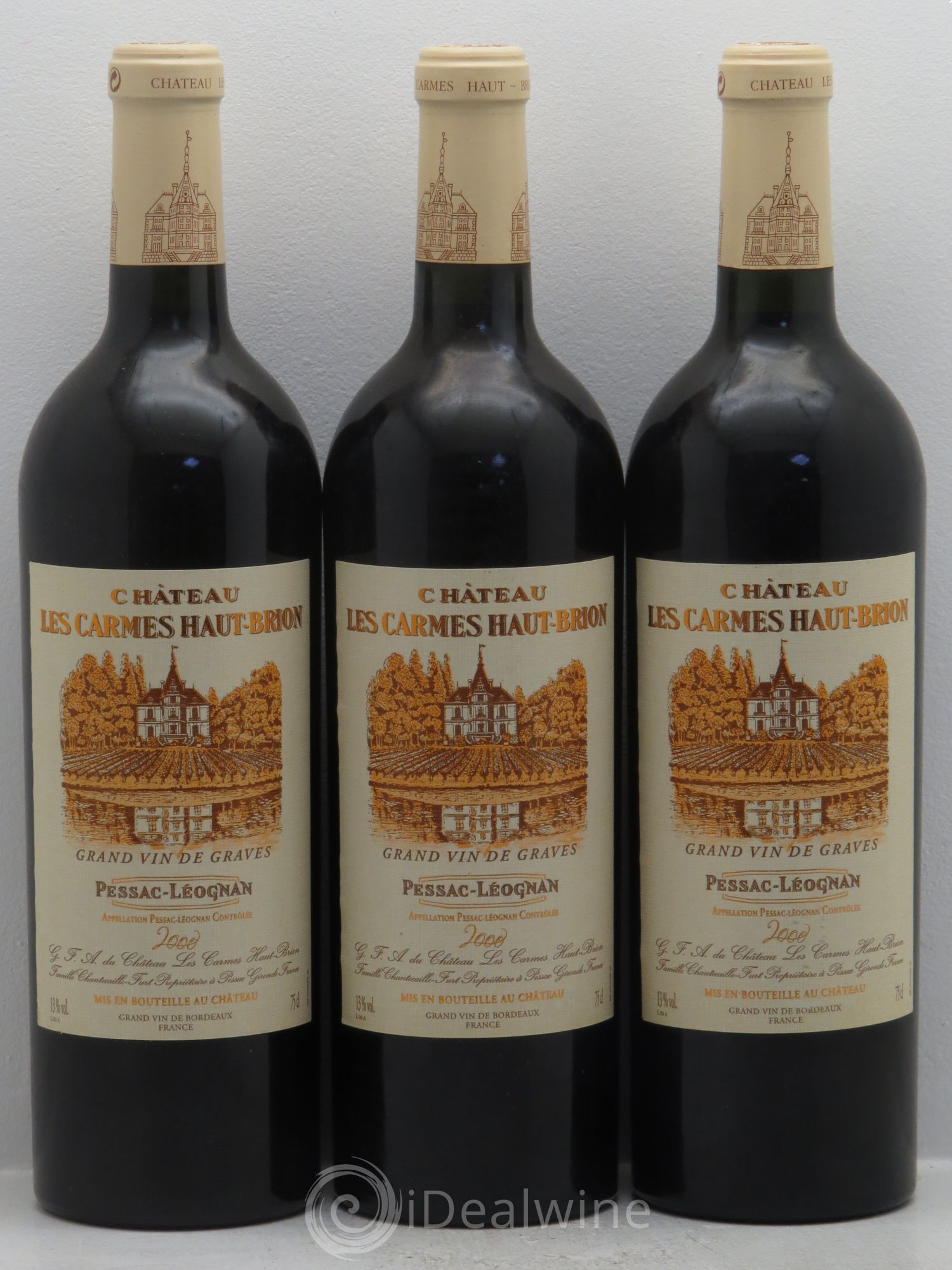 Château Les Carmes Haut-Brion 2000 - Lot de 3 bouteilles - 0