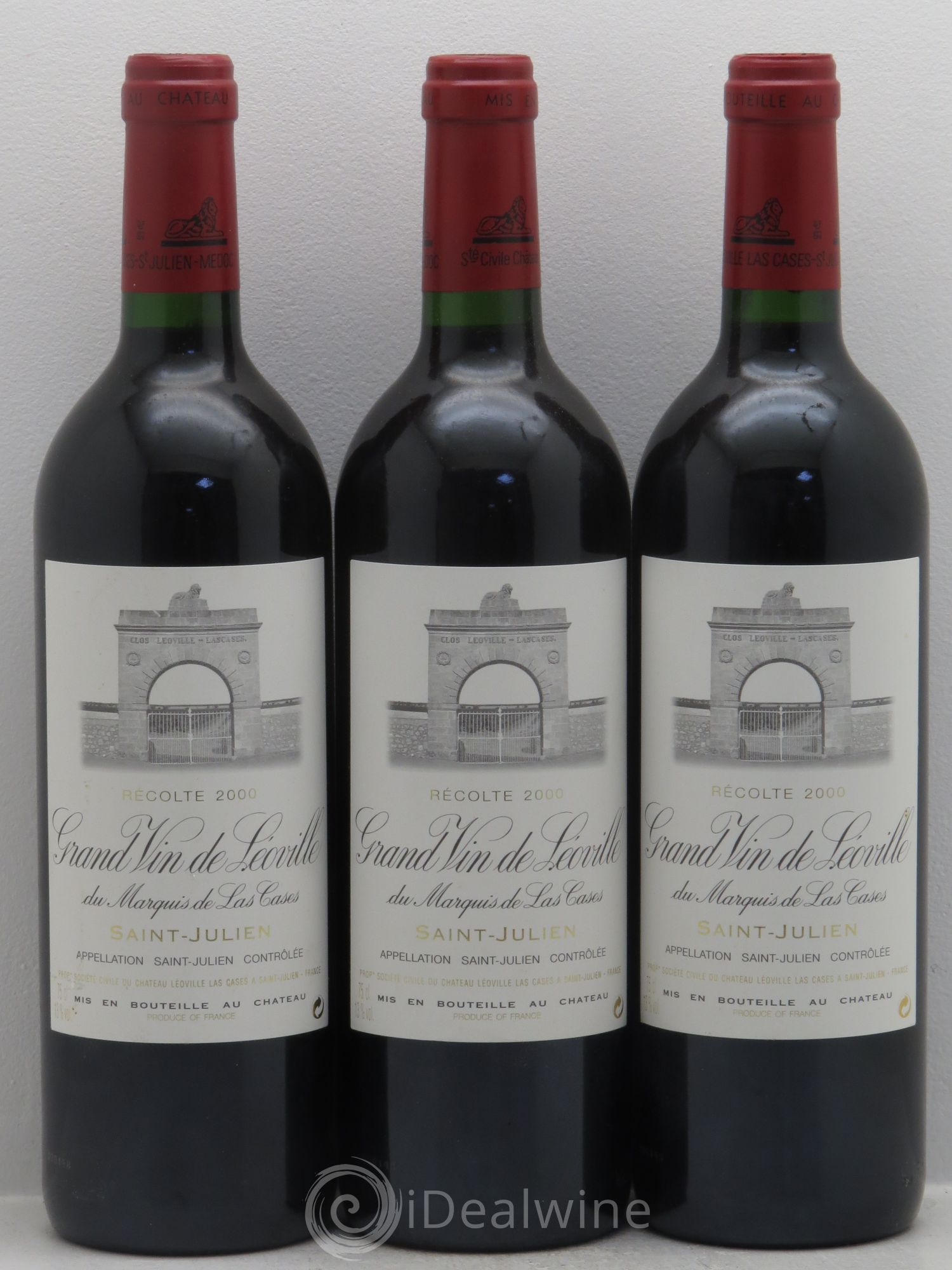 Château Léoville Las Cases 2ème Grand Cru Classé 2000 - Lot de 3 bouteilles - 0