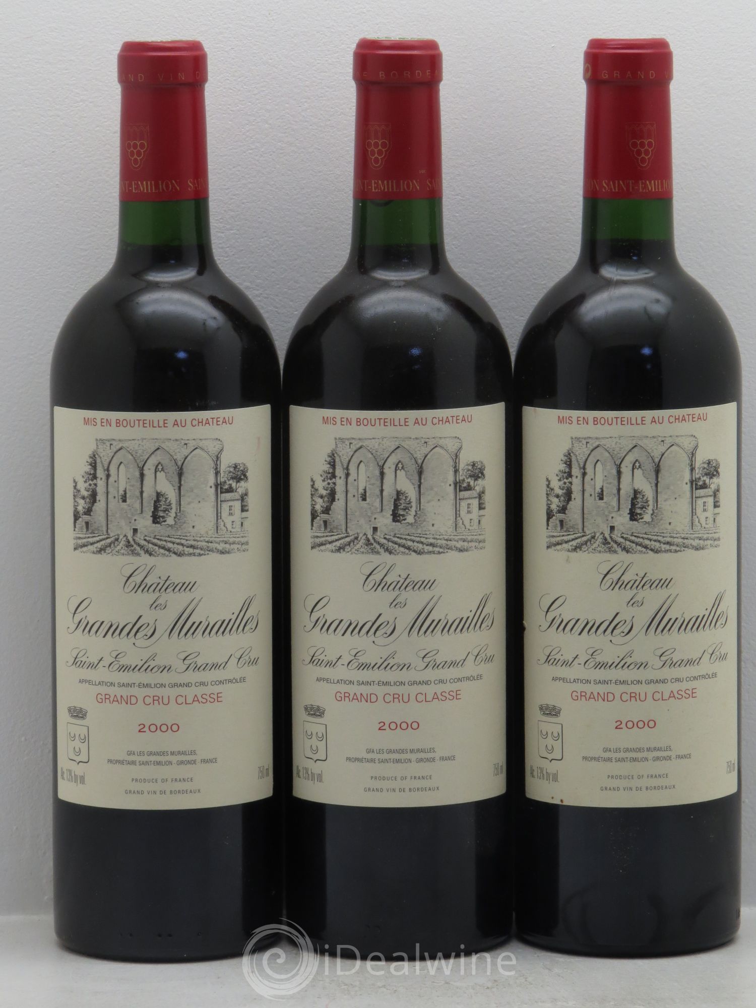 Château les Grandes Murailles Grand Cru Classé 2000 - Lot de 3 bouteilles - 0