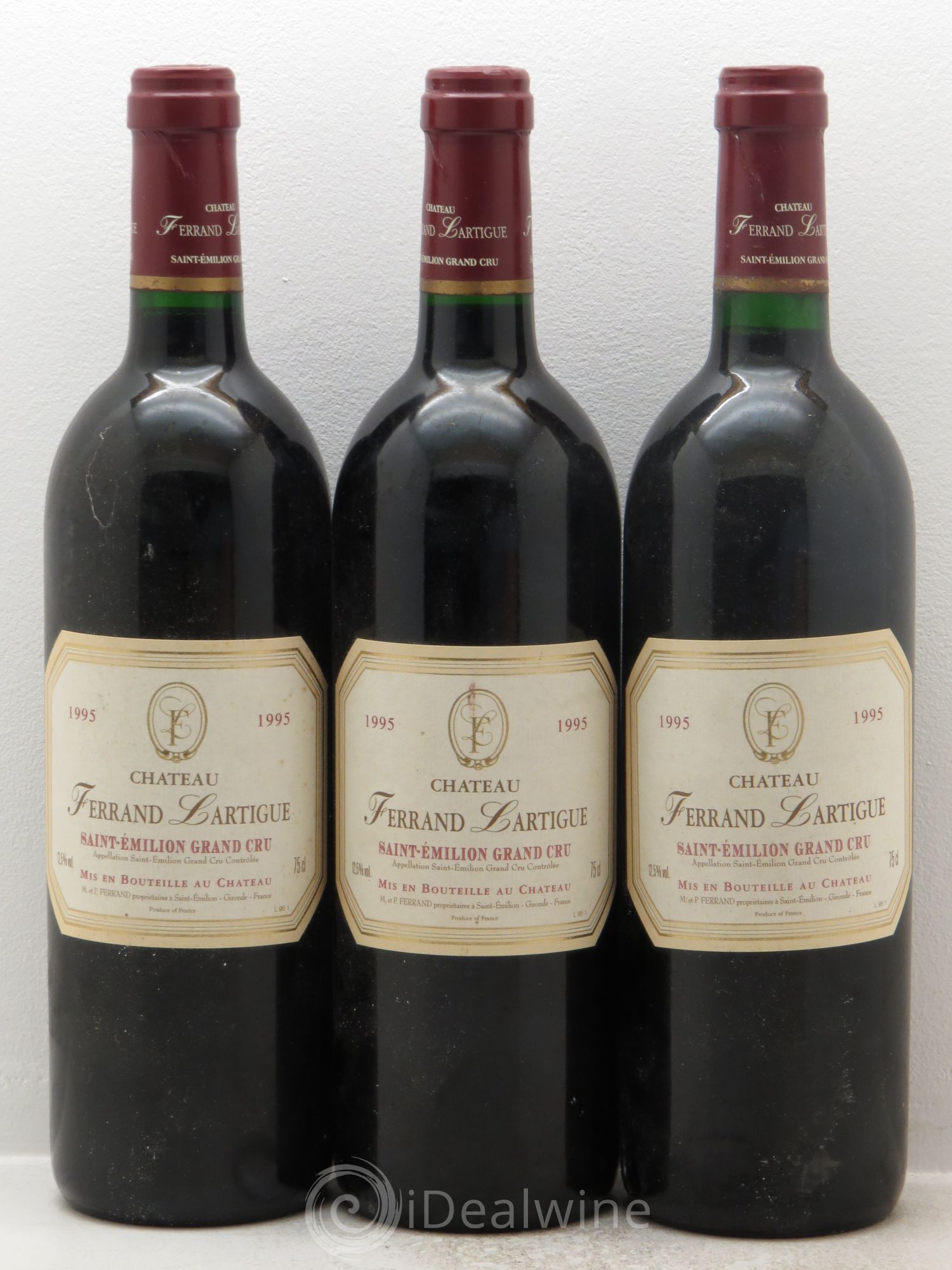 Château Ferrand Lartigue 1995 - Lot de 3 bouteilles - 0