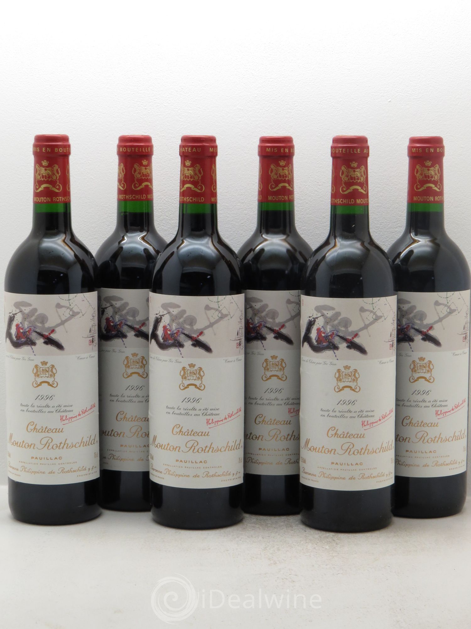 Château Mouton Rothschild 1er Grand Cru Classé 1996 - Lot de 6 bouteilles - 0