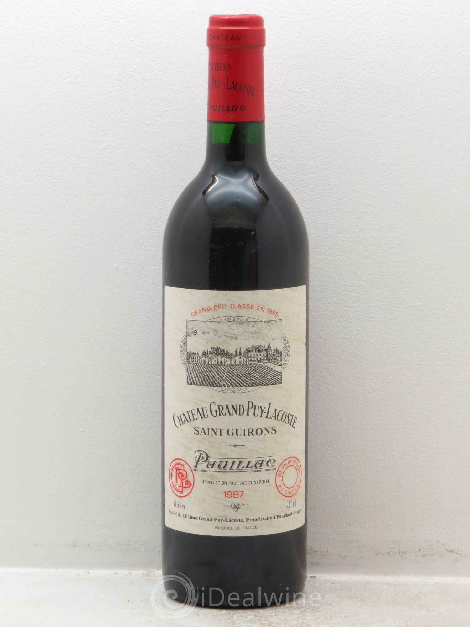 Château Grand Puy Lacoste 5ème Grand Cru Classé 1987 - Lot de 1 bouteille - 0
