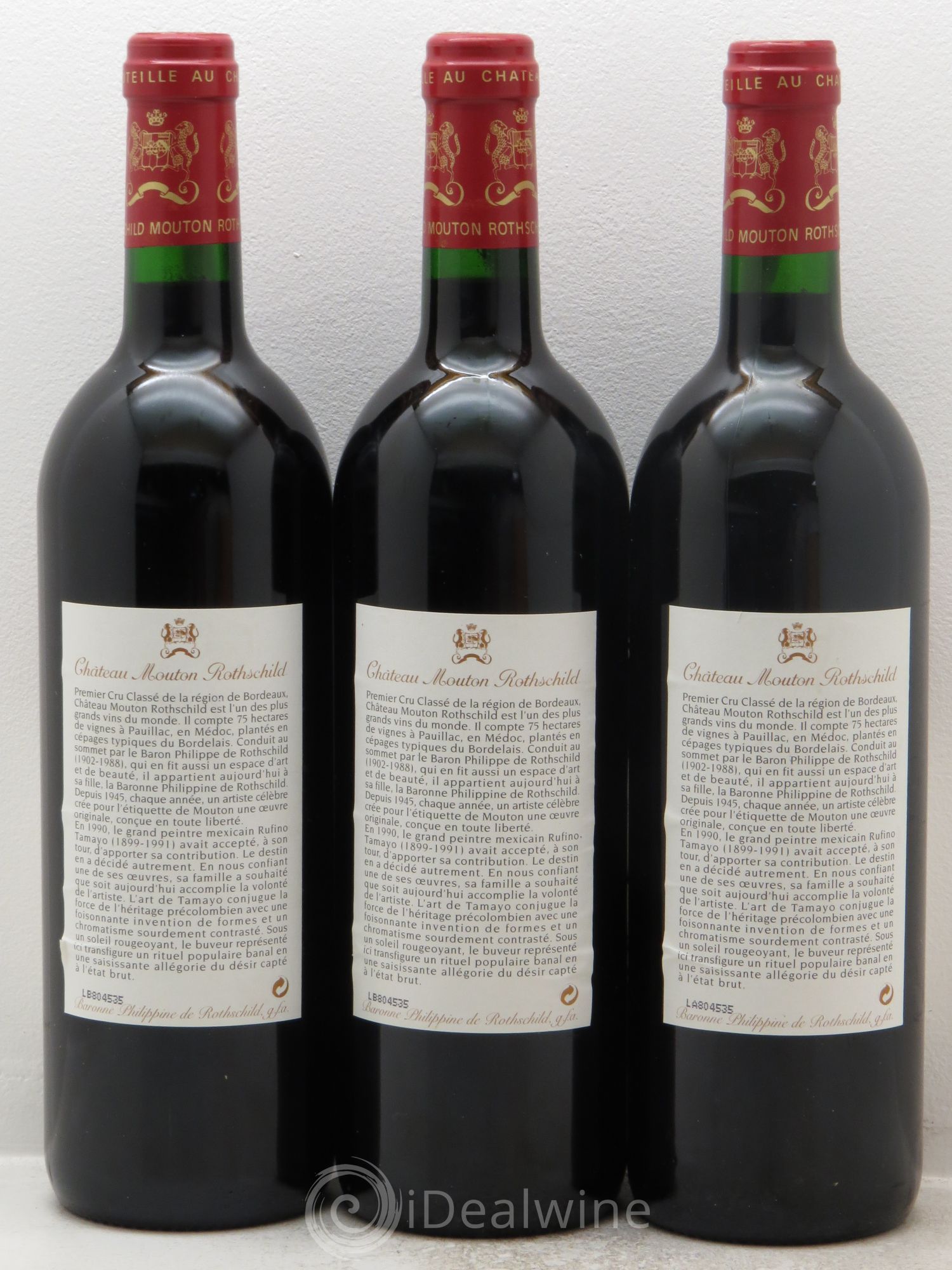 Château Mouton Rothschild 1er Grand Cru Classé 1998 - Lot de 3 bouteilles - 1