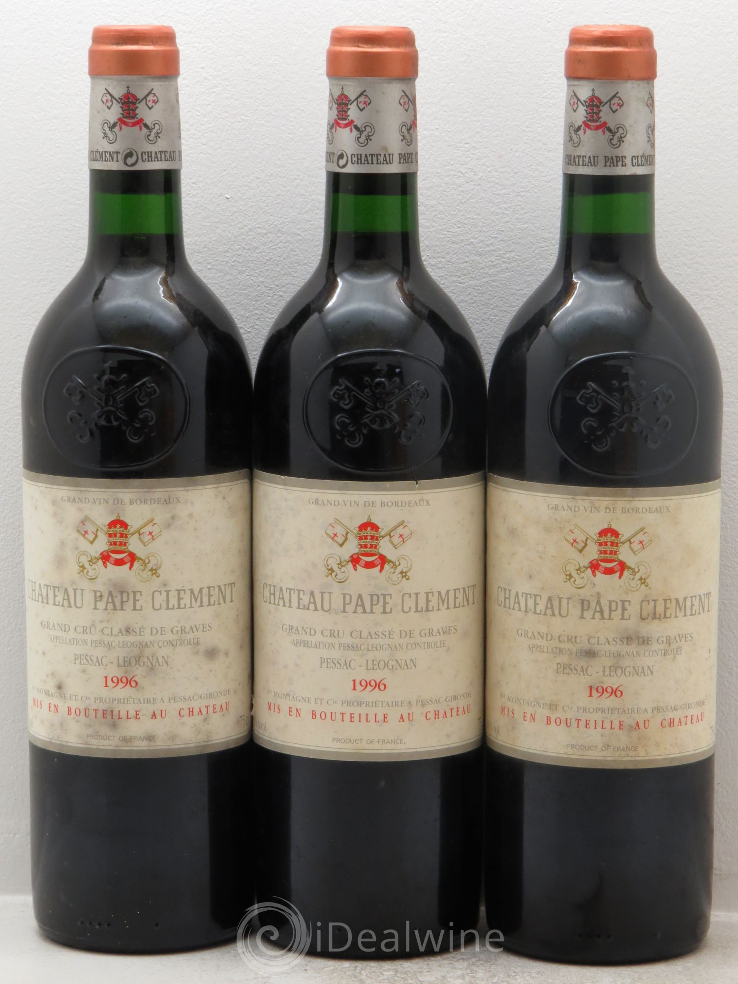 Château Pape Clément Cru Classé de Graves 1996 - Lot de 3 bouteilles - 0