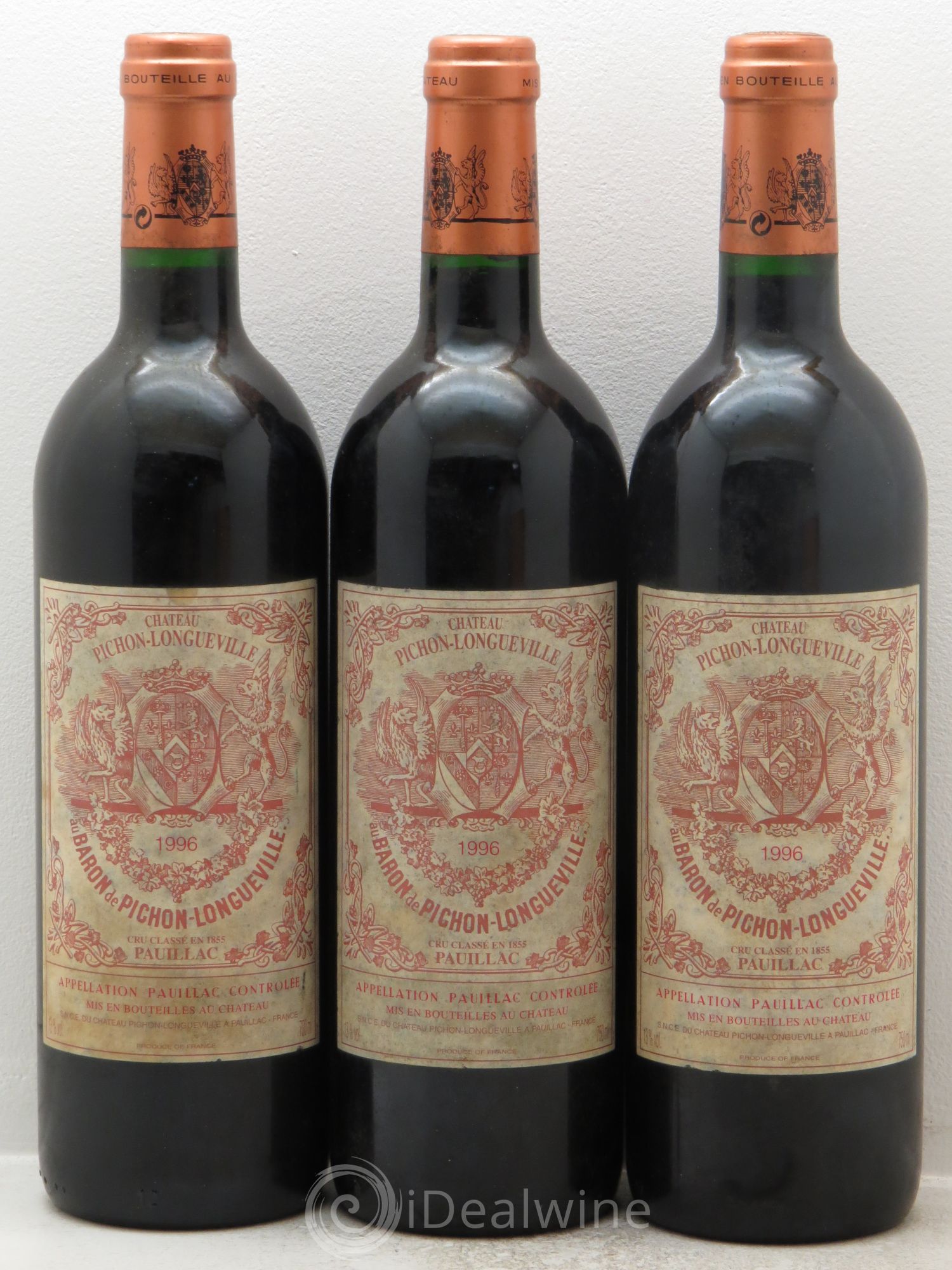 Pichon Longueville Baron 2ème Grand Cru Classé 1996 - Lot de 3 bouteilles - 0