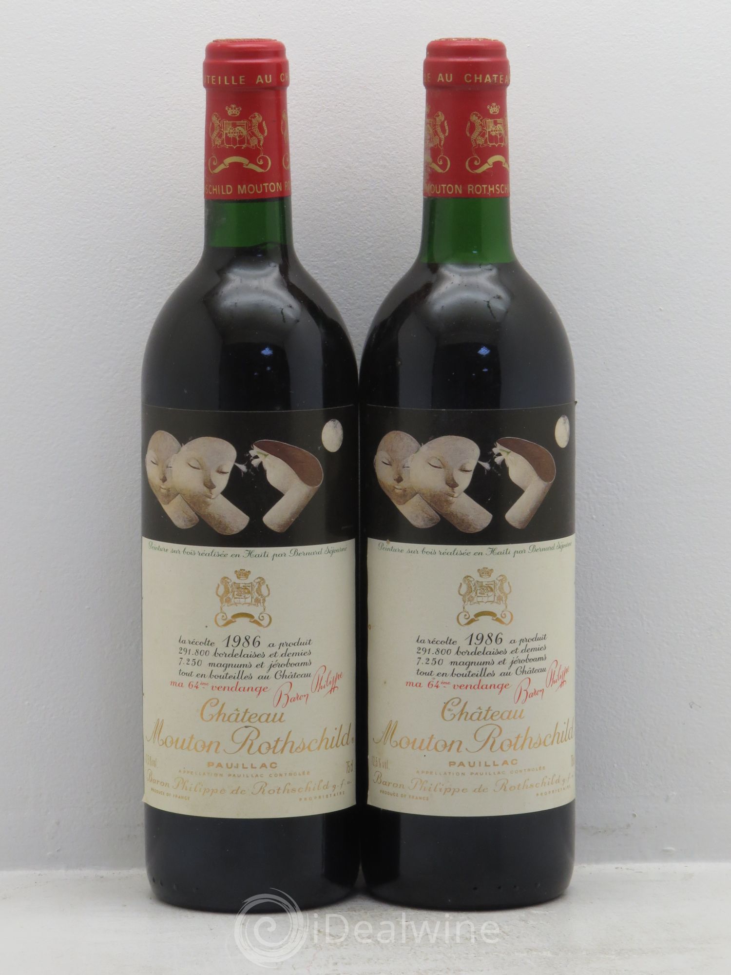 Château Mouton Rothschild 1er Grand Cru Classé 1986 - Lot de 2 bouteilles - 0