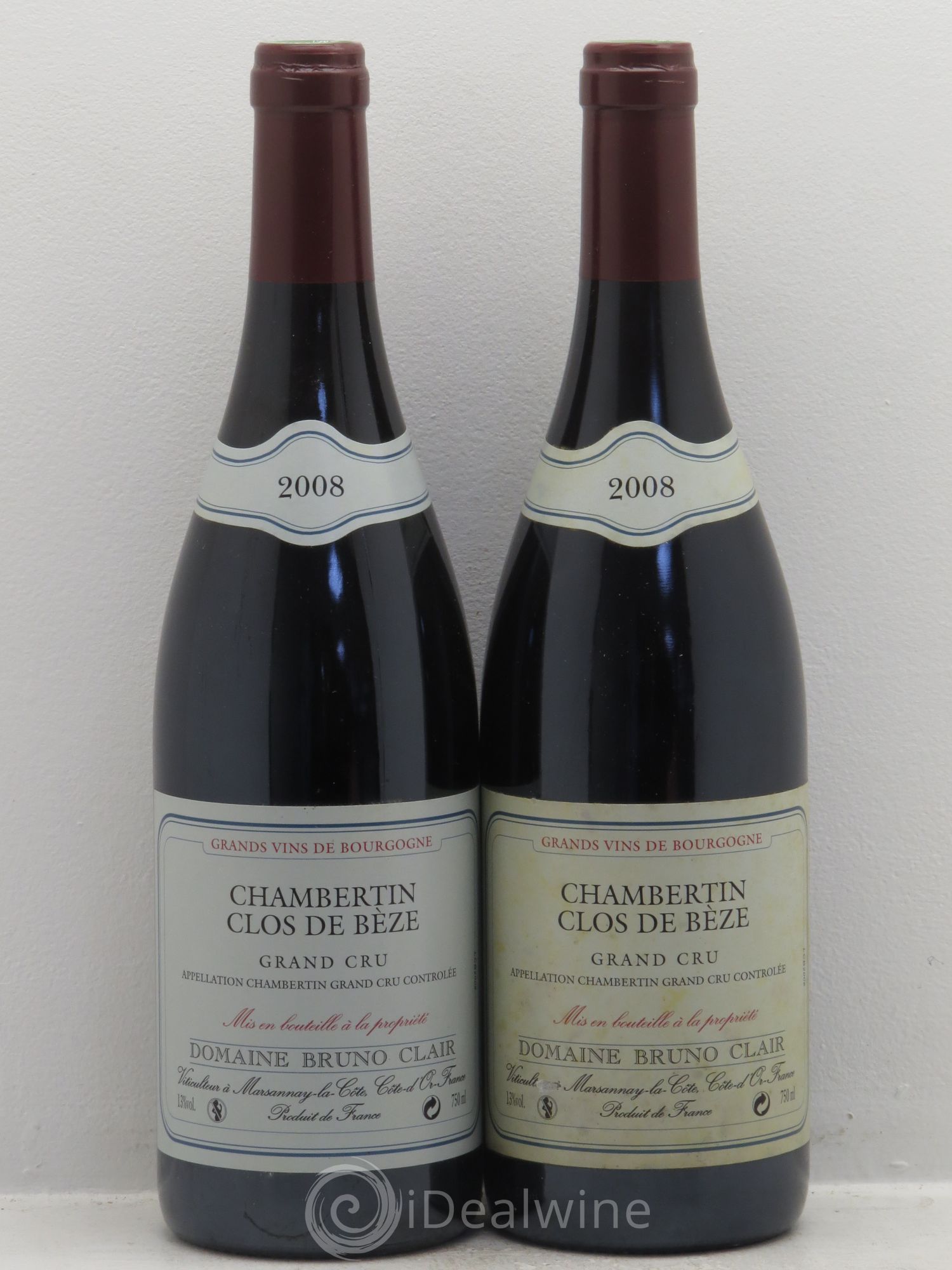 Chambertin Clos de Bèze Grand Cru Bruno Clair (Domaine) 2008 - Lot de 2 bouteilles - 0