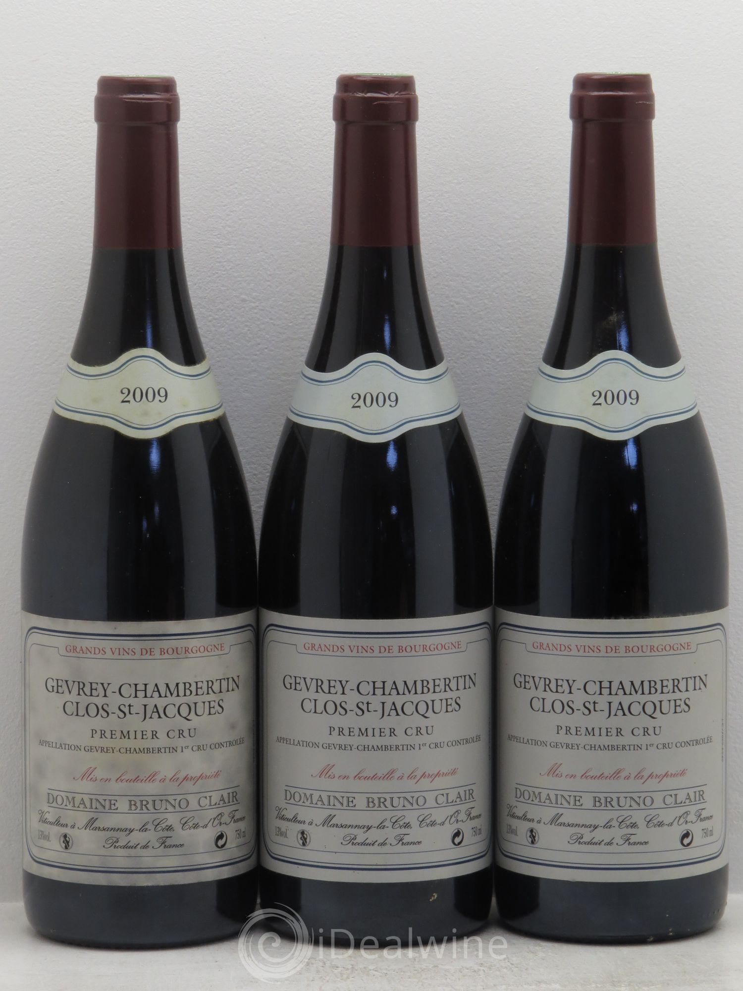 Gevrey-Chambertin 1er Cru Clos Saint-Jacques Bruno Clair (Domaine) 2009 - Lotto di 3 bottiglie - 0