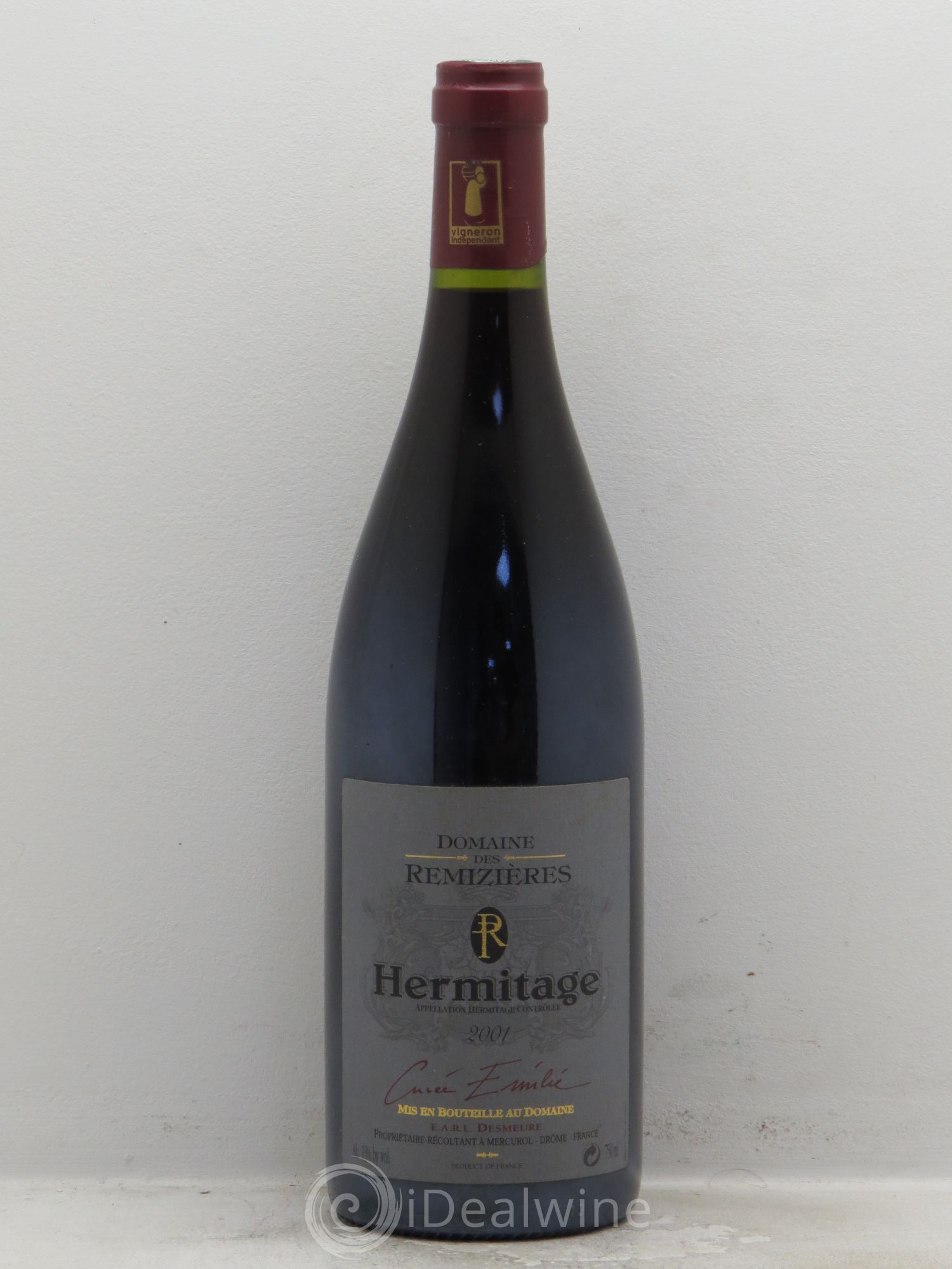 Hermitage Cuvée Emilie Rémizières (Domaine des) 2001 - Lot de 1 bouteille - 0