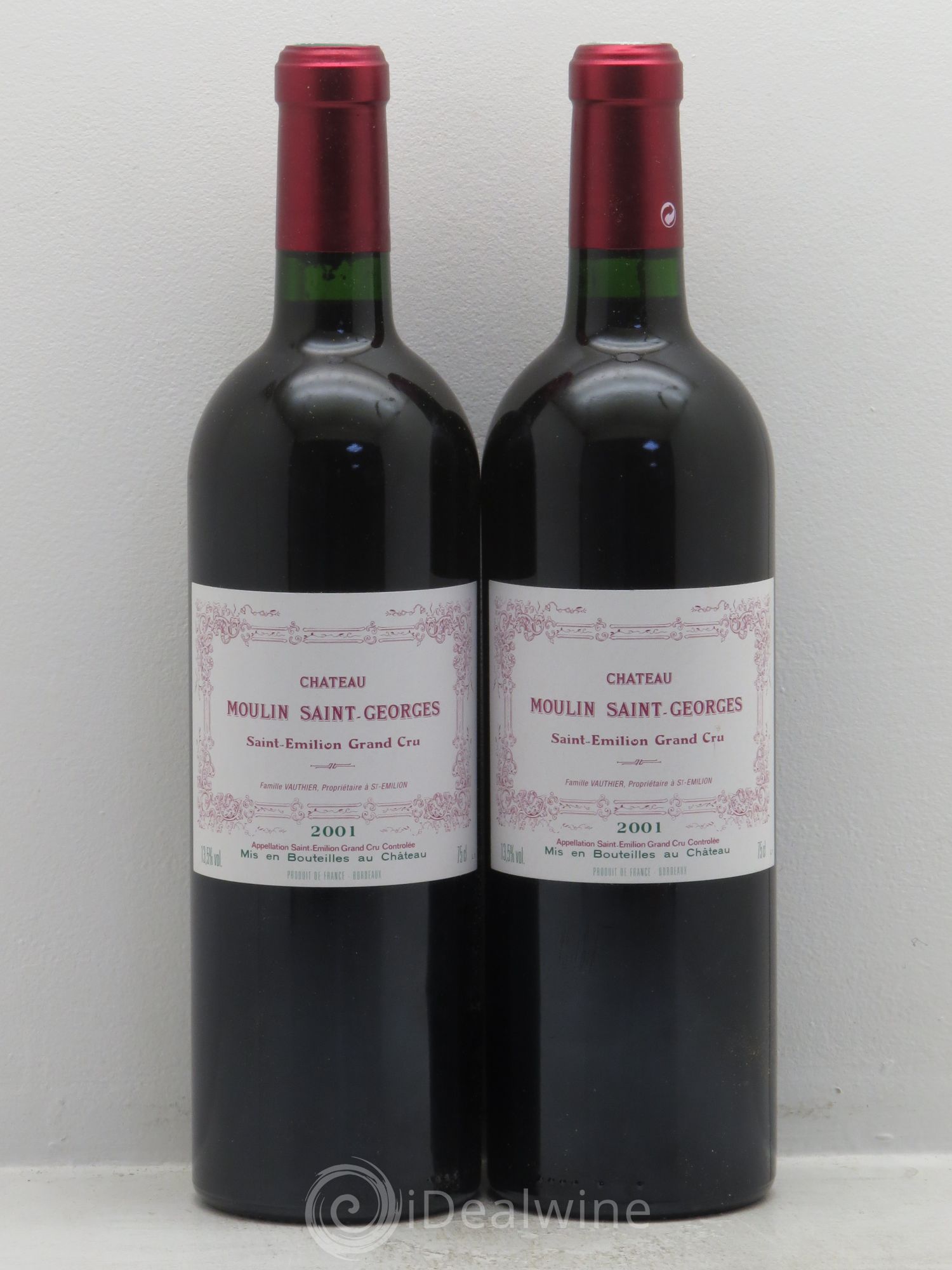 Château Moulin Saint Georges 2001 - Lot de 2 bouteilles - 0