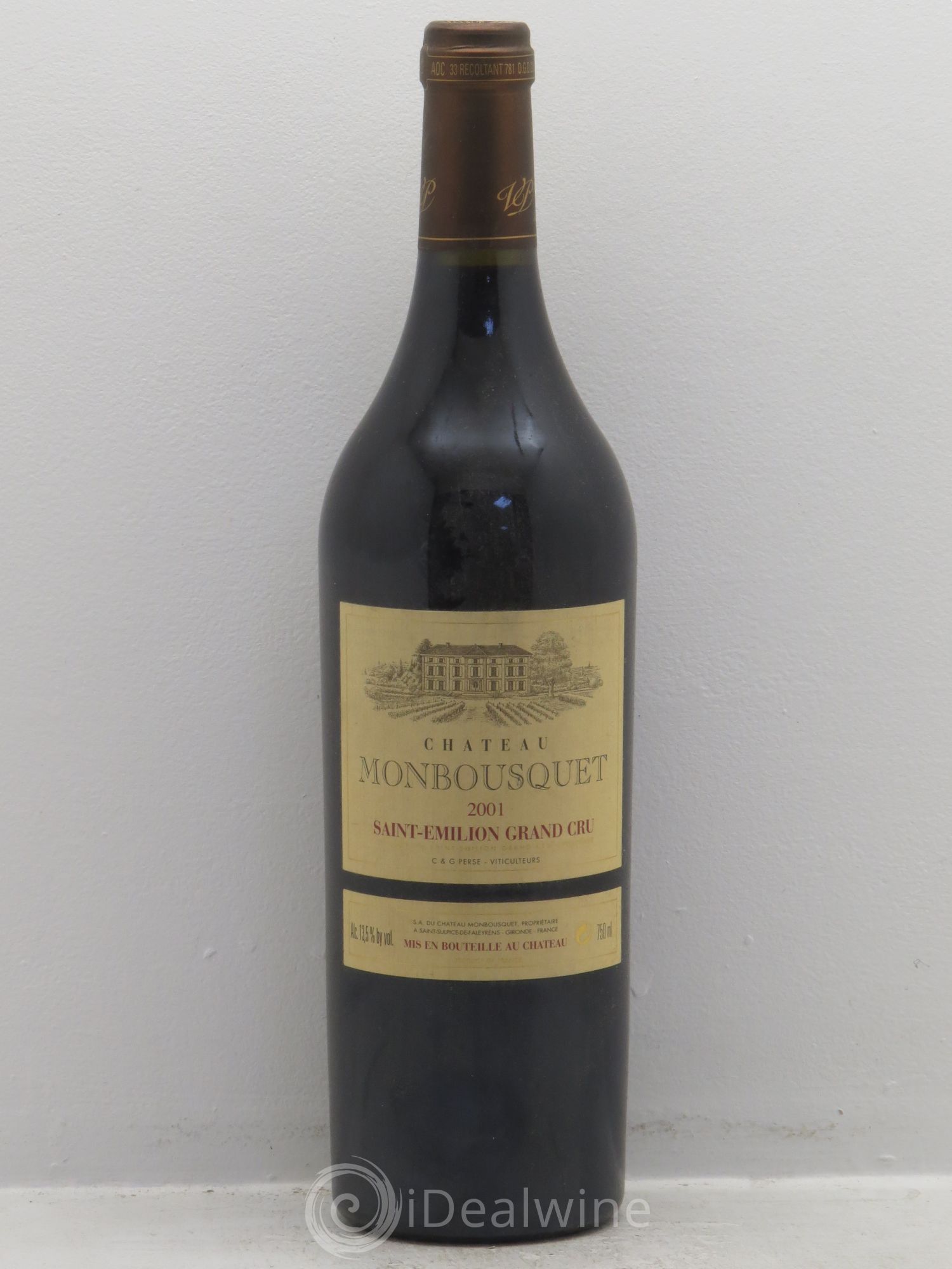 Château Monbousquet Grand Cru Classé 2001 - Lot de 1 bouteille - 0