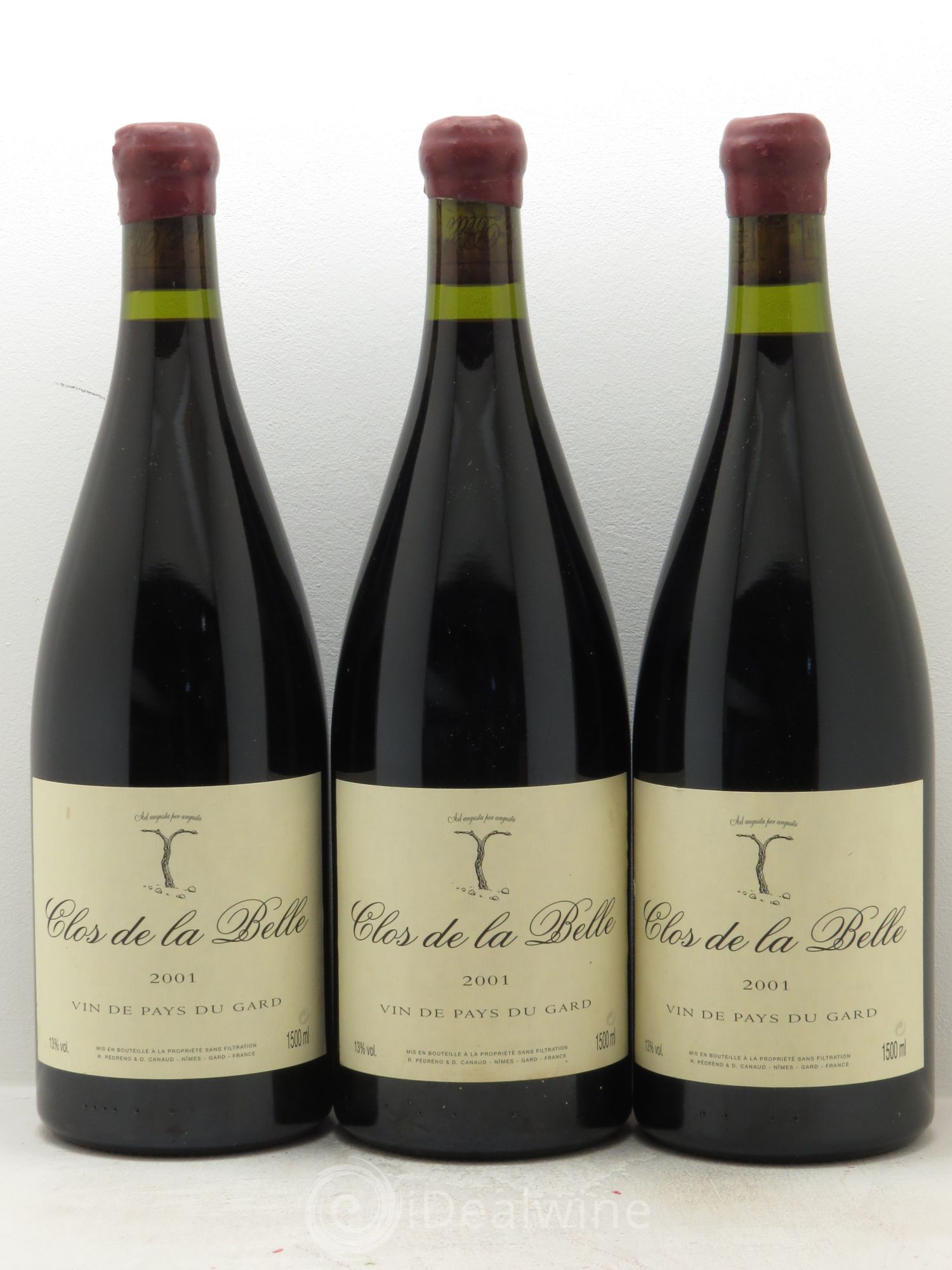 Gard Roc d'Anglade Rémy Pédréno Clos de la Belle 2001 - Lot de 3 magnums - 0