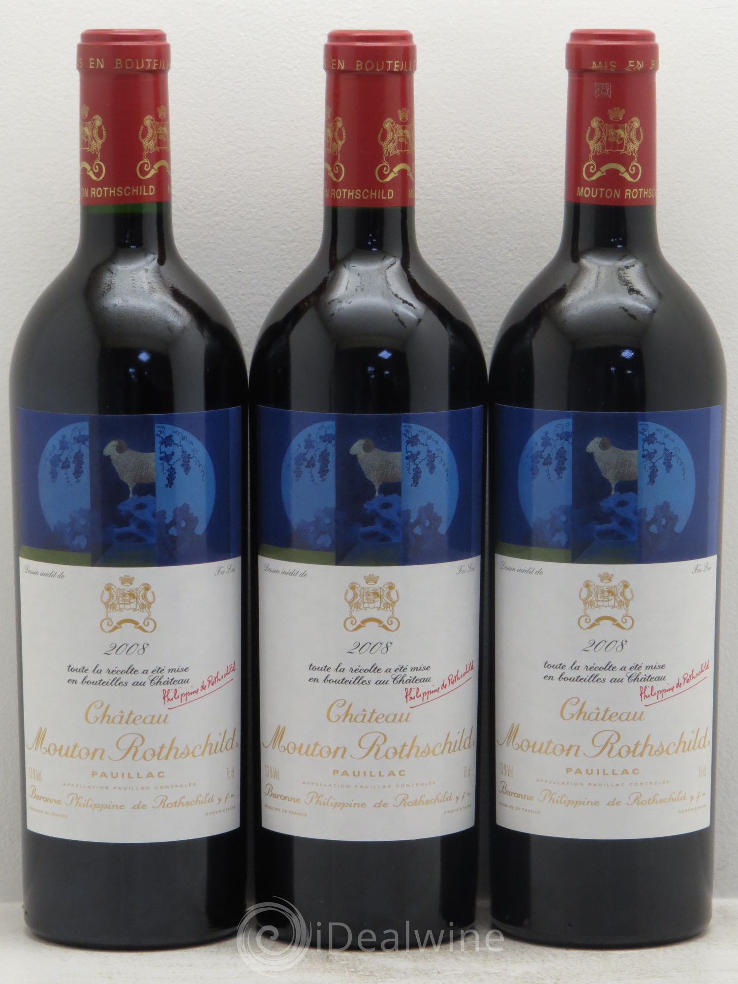 Château Mouton Rothschild 1er Grand Cru Classé 2008 - Lot de 6 bouteilles - 1