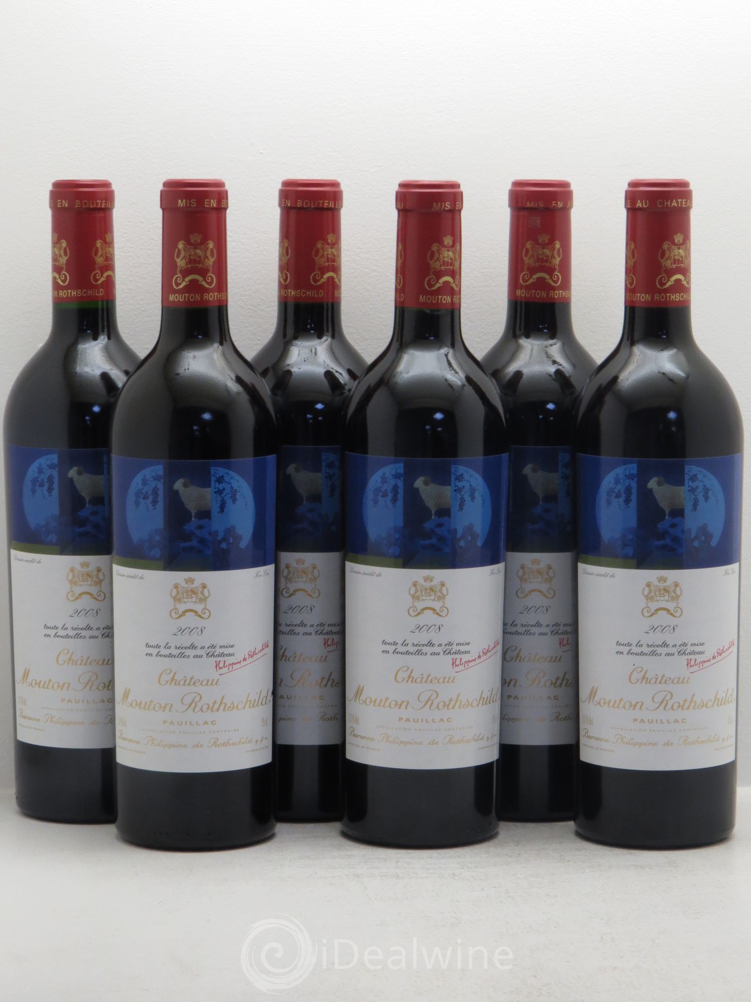 Château Mouton Rothschild 1er Grand Cru Classé 2008 - Lot de 6 bouteilles - 0