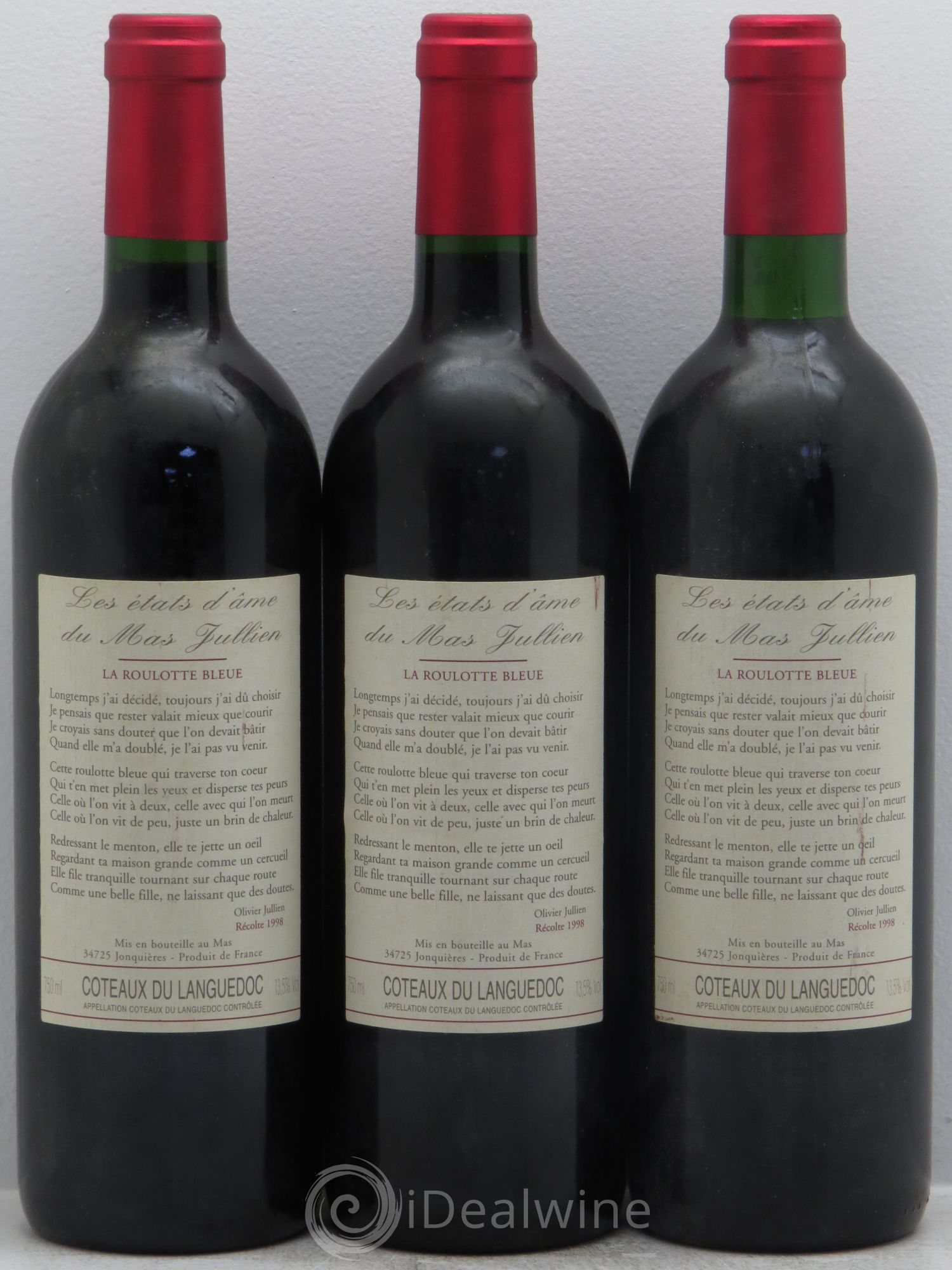 Terrasses du Larzac Mas Jullien Les Etats d'Ame du Mas Jullien Olivier Jullien 1998 - Lot de 3 bouteilles - 0