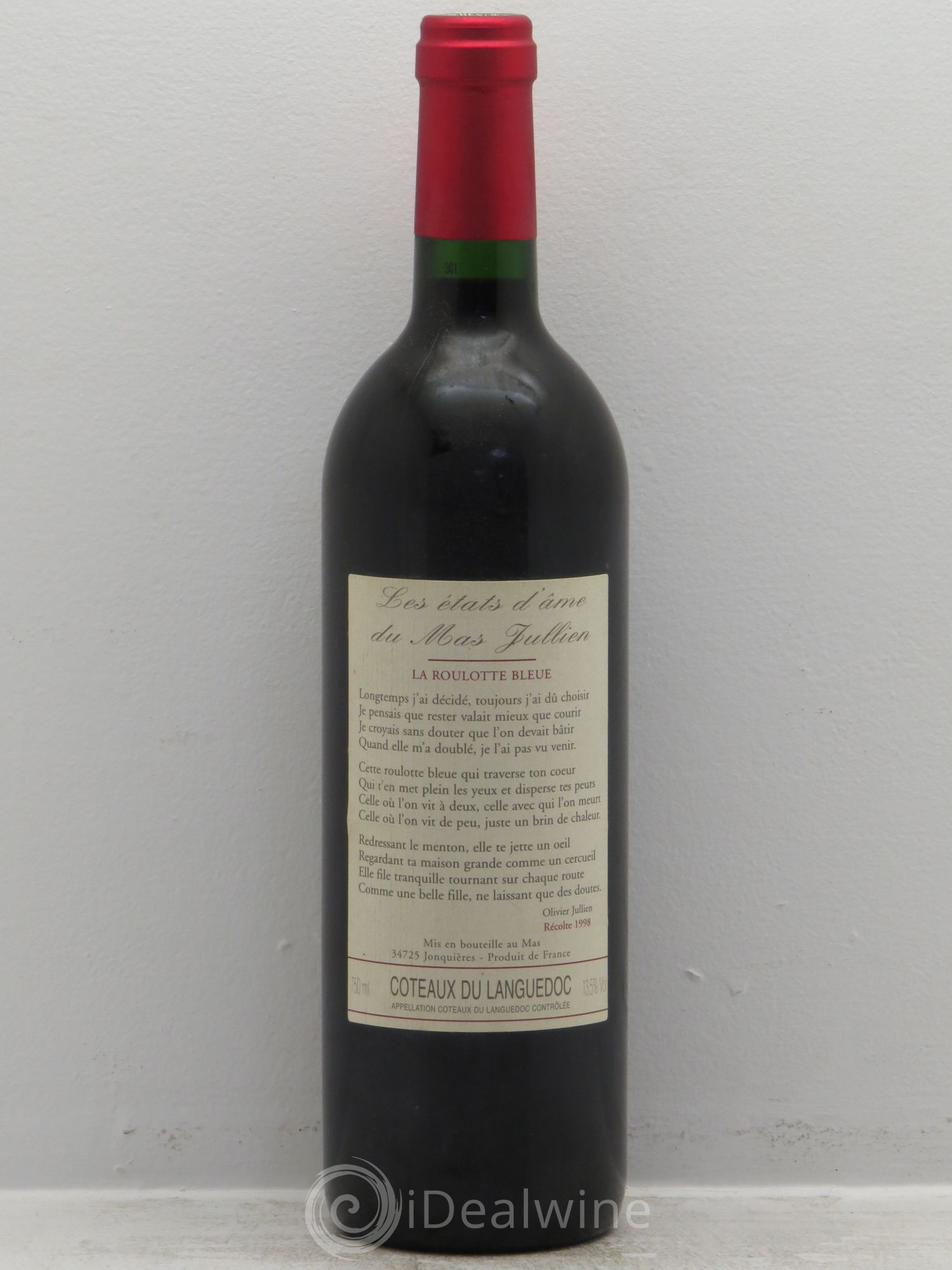 Terrasses du Larzac Mas Jullien Les Etats d'Ame du Mas Jullien Olivier Jullien 1998 - Lot de 1 bouteille - 0