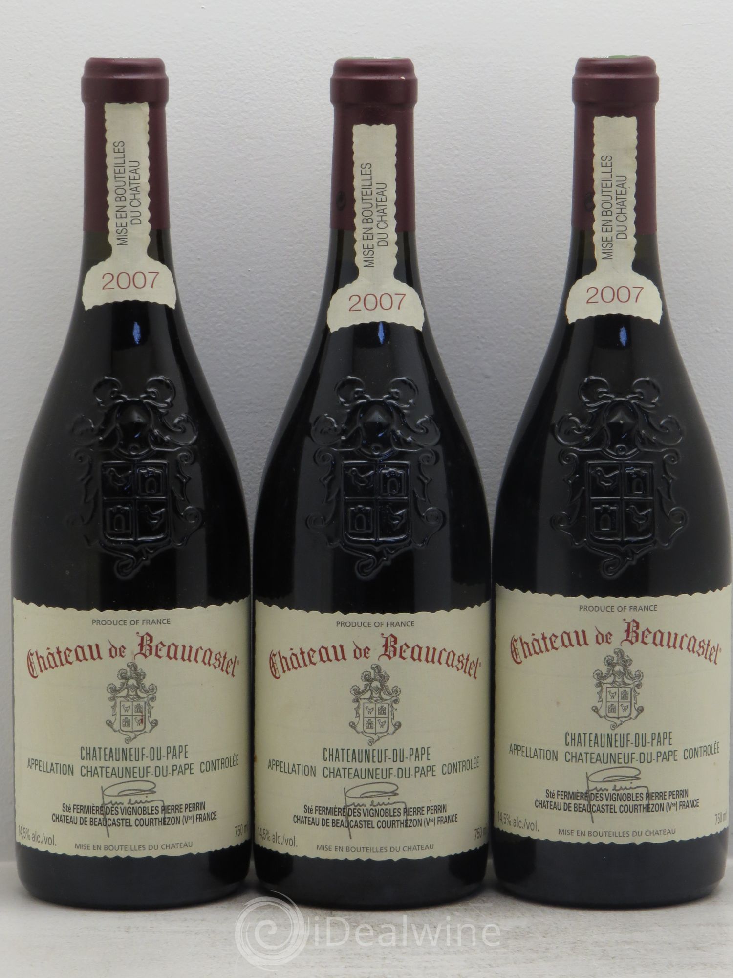 Châteauneuf-du-Pape Château de Beaucastel Famille Perrin 2007 - Lot de 3 bouteilles - 0