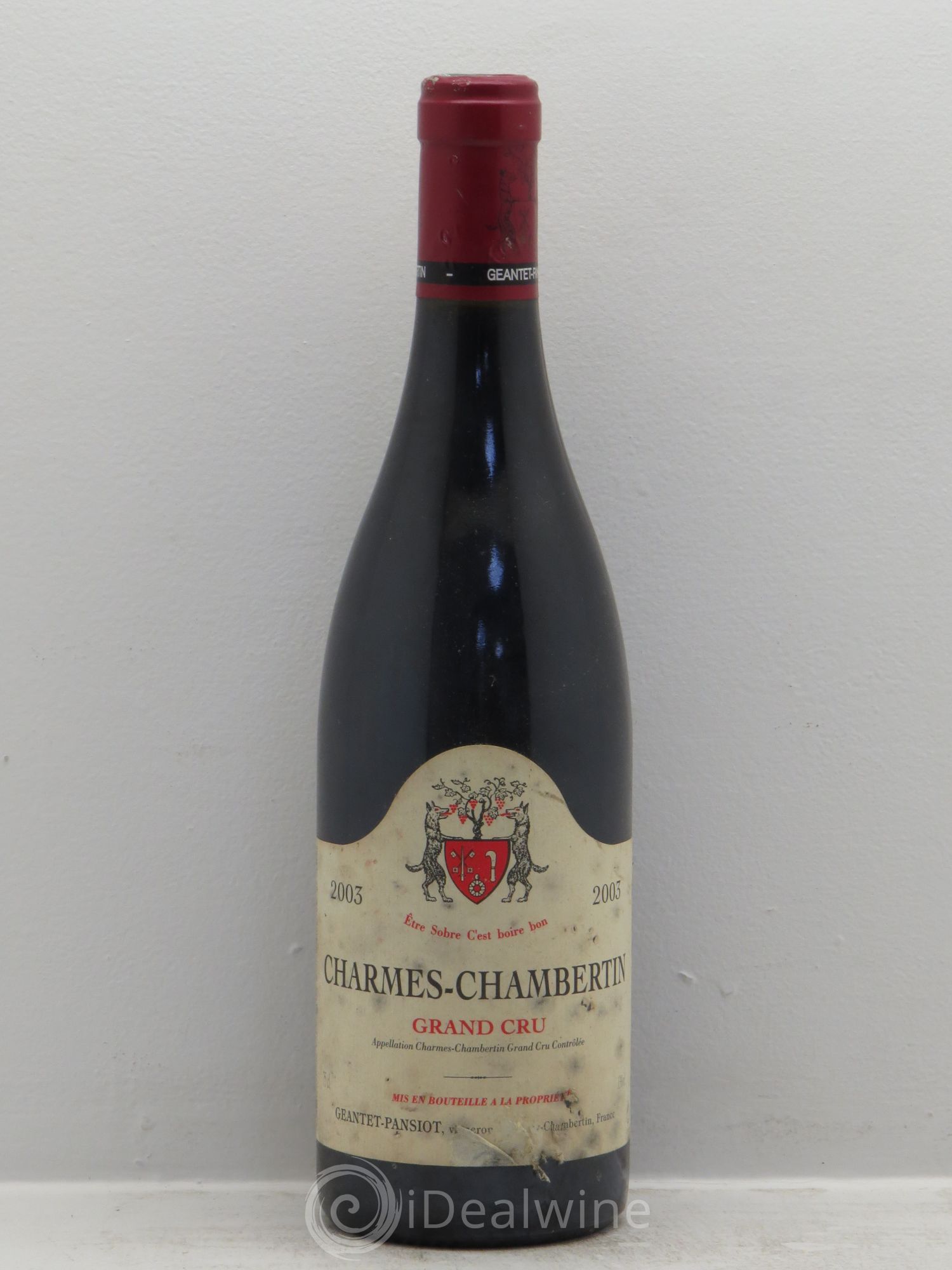 Charmes-Chambertin Grand Cru Geantet-Pansiot 2003 - Lot de 1 bouteille - 0