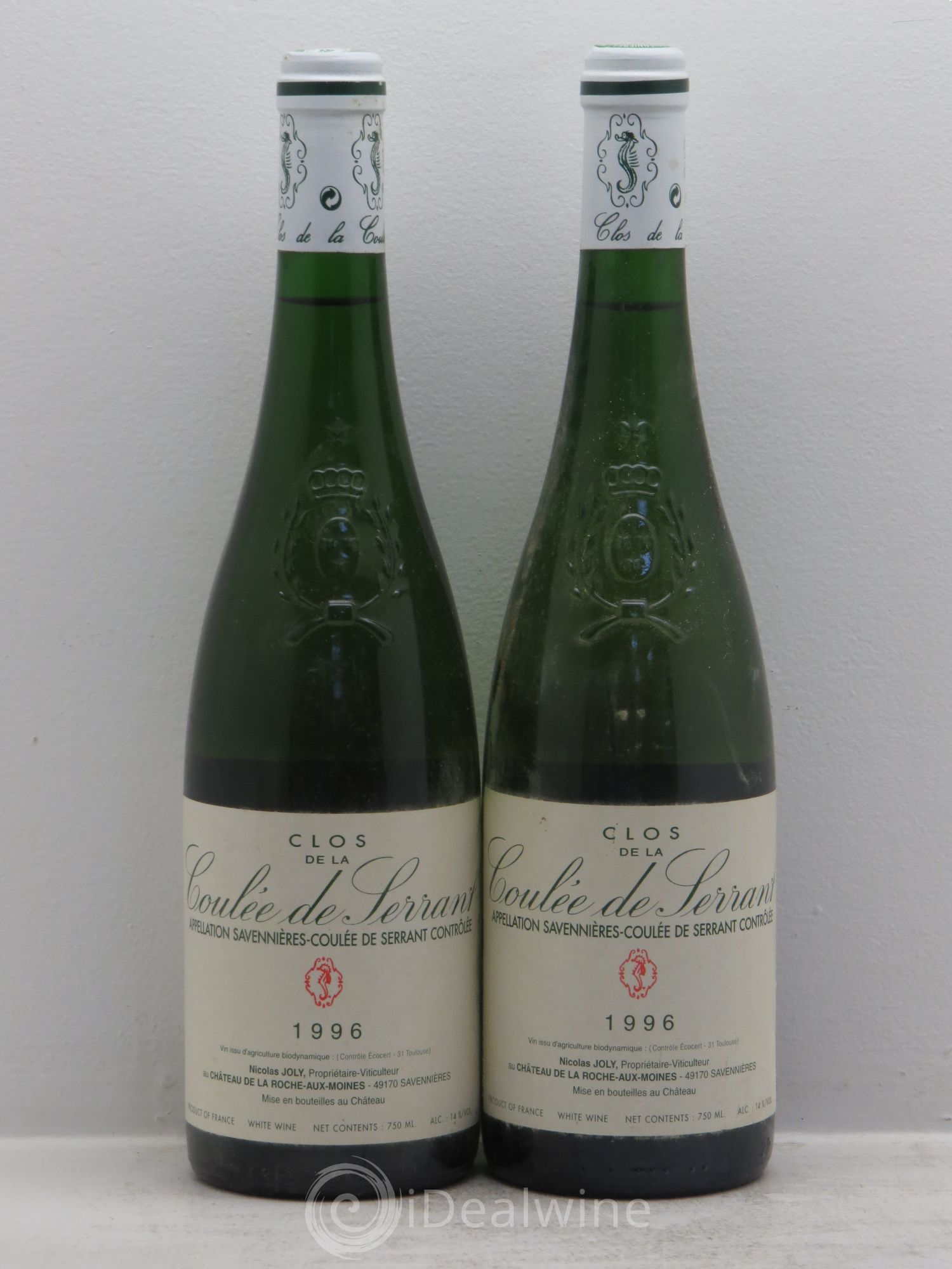 Savennières Clos de la Coulée de Serrant Vignobles de la Coulée de Serrant - Nicolas Joly 1996 - Lot de 2 bouteilles - 0
