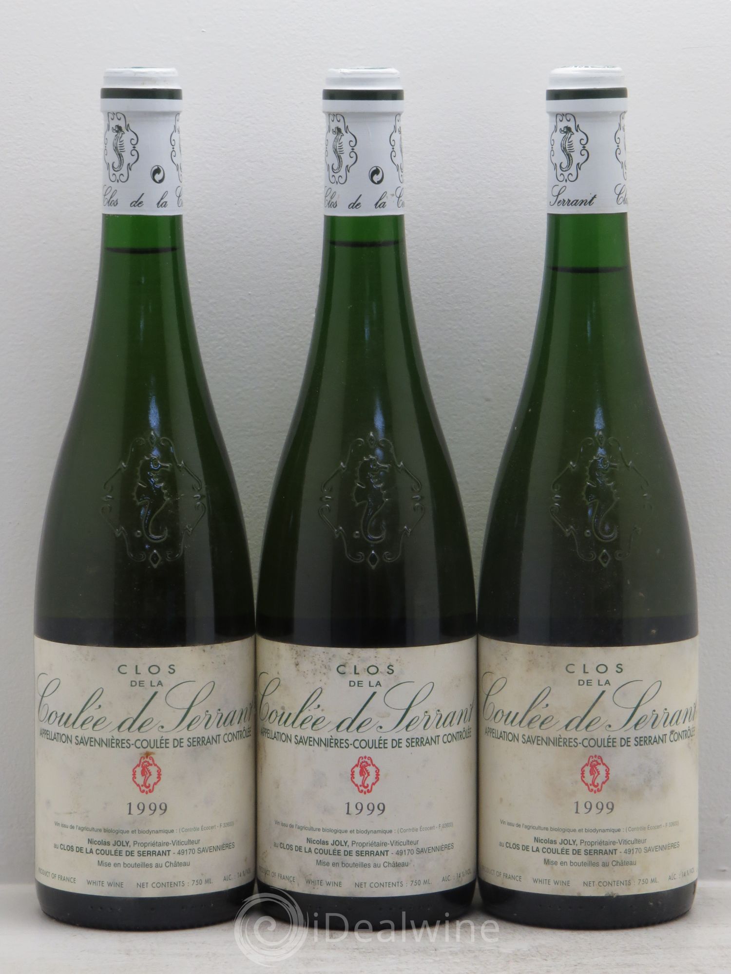 Savennières Clos de la Coulée de Serrant Vignobles de la Coulée de Serrant - Nicolas Joly 1999 - Lot de 3 bouteilles - 0