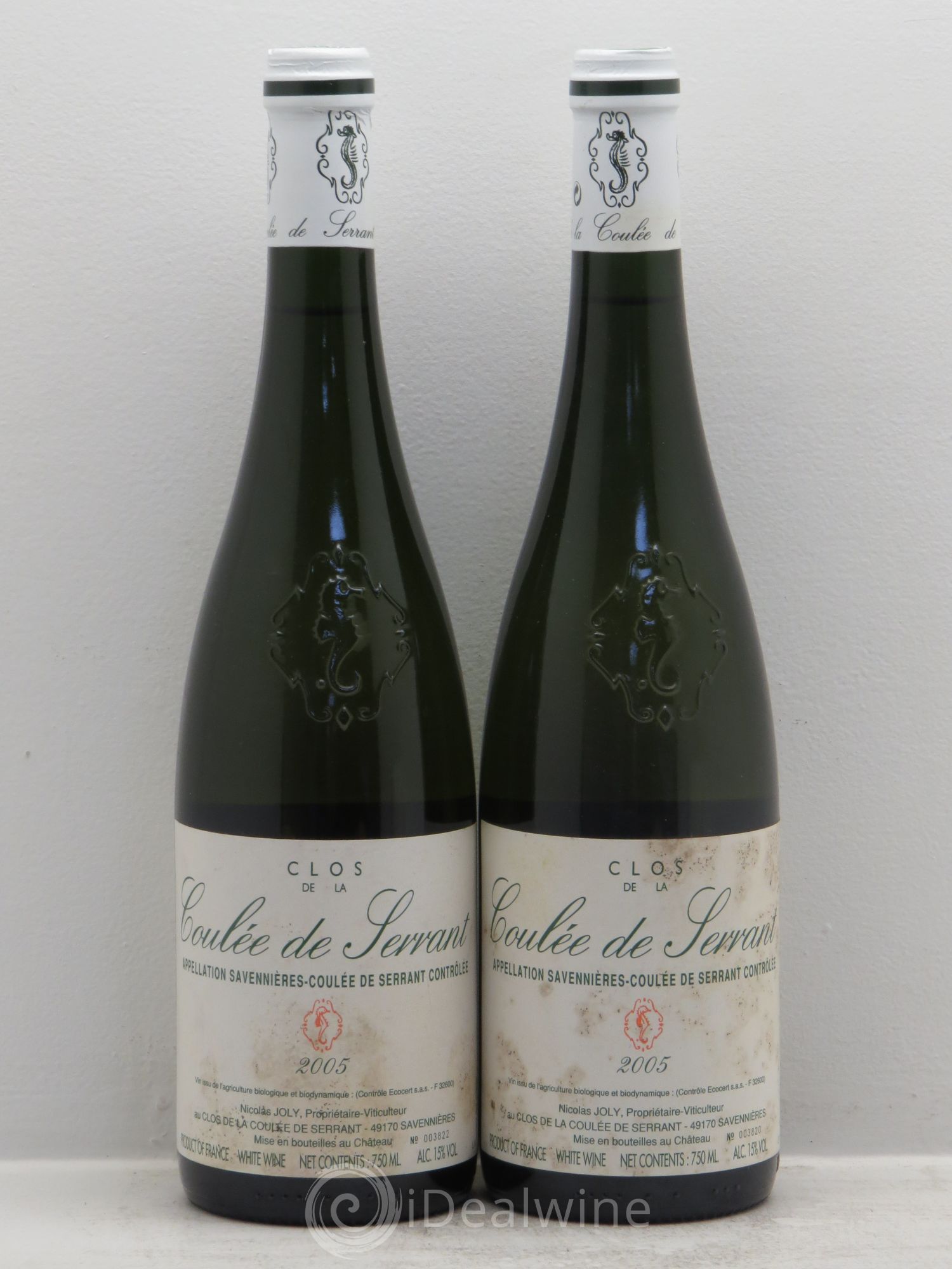 Savennières Clos de la Coulée de Serrant Vignobles de la Coulée de Serrant - Nicolas Joly 2005 - Lot de 2 bouteilles - 0