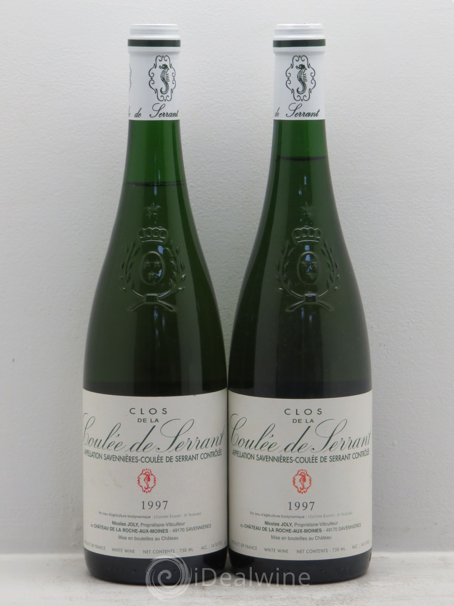 Savennières Clos de la Coulée de Serrant Vignobles de la Coulée de Serrant - Nicolas Joly 1997 - Lot de 2 bouteilles - 0