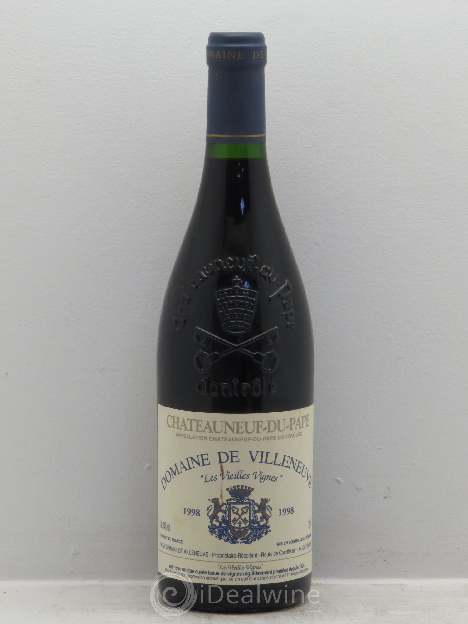 Châteauneuf-du-Pape Vieilles Vignes - Château de Villeneuve 1998 - Posten von 1 Flasche - 0