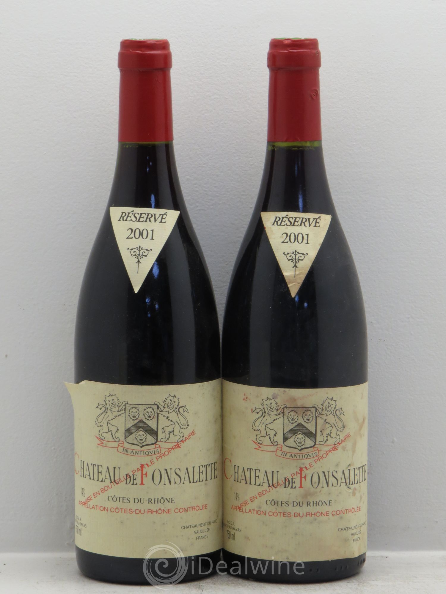 Côtes-du-Rhône Château de Fonsalette Emmanuel Reynaud 2001 - Lot de 2 bouteilles - 0