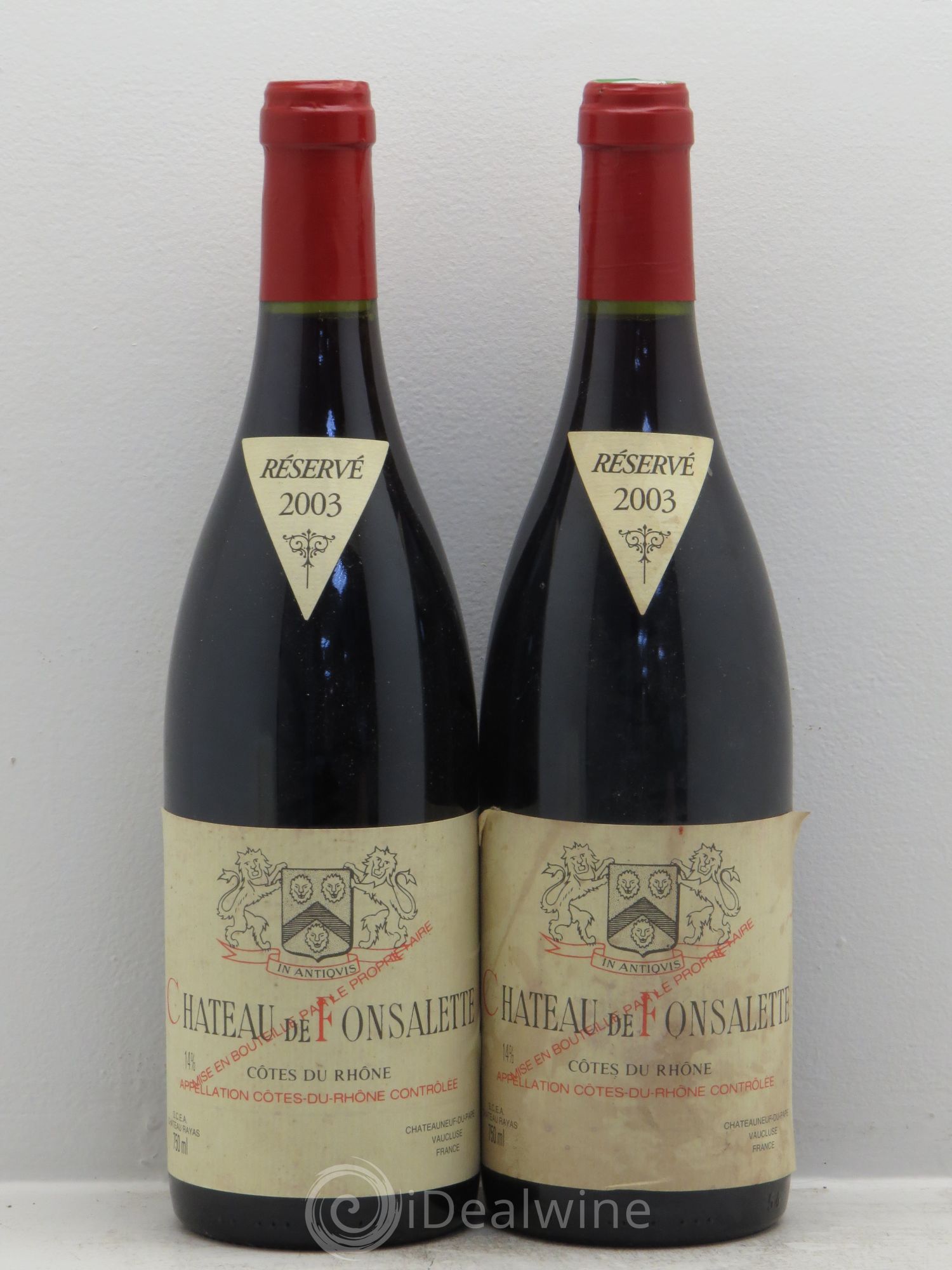 Côtes-du-Rhône Château de Fonsalette Emmanuel Reynaud 2003 - Lot de 2 bouteilles - 0