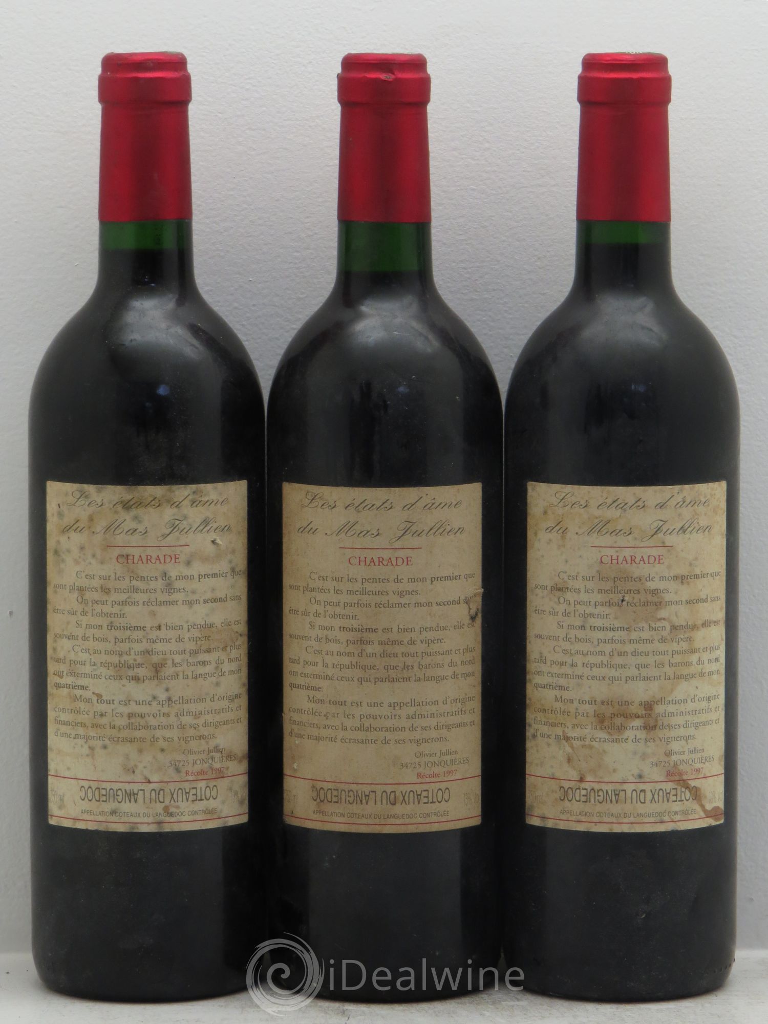 Terrasses du Larzac Mas Jullien Les Etats d'Ame du Mas Jullien Olivier Jullien 1997 - Lot de 3 bouteilles - 0
