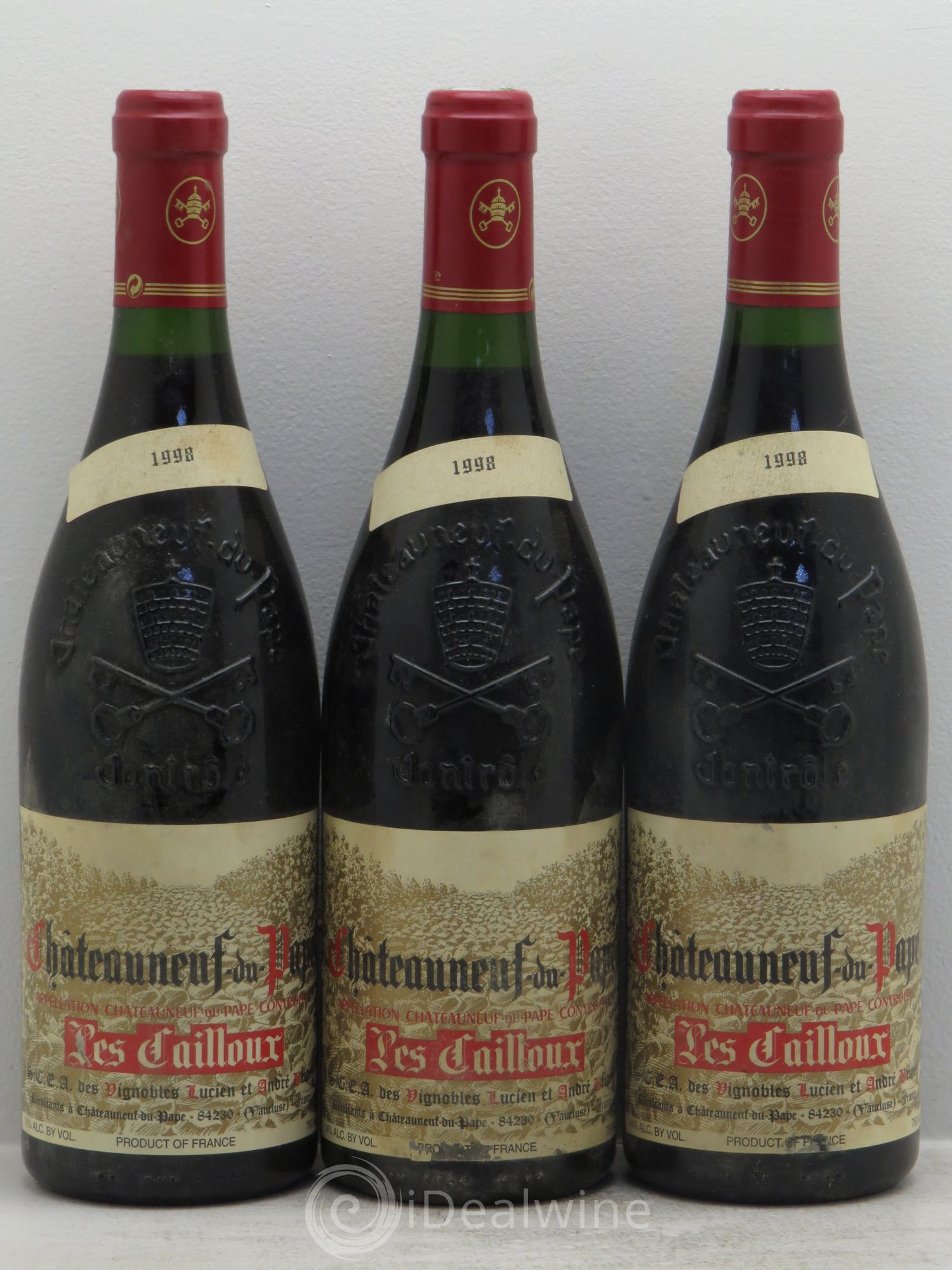 Châteauneuf-du-Pape Les Cailloux André Brunel 1998 - Lot de 3 bouteilles - 0